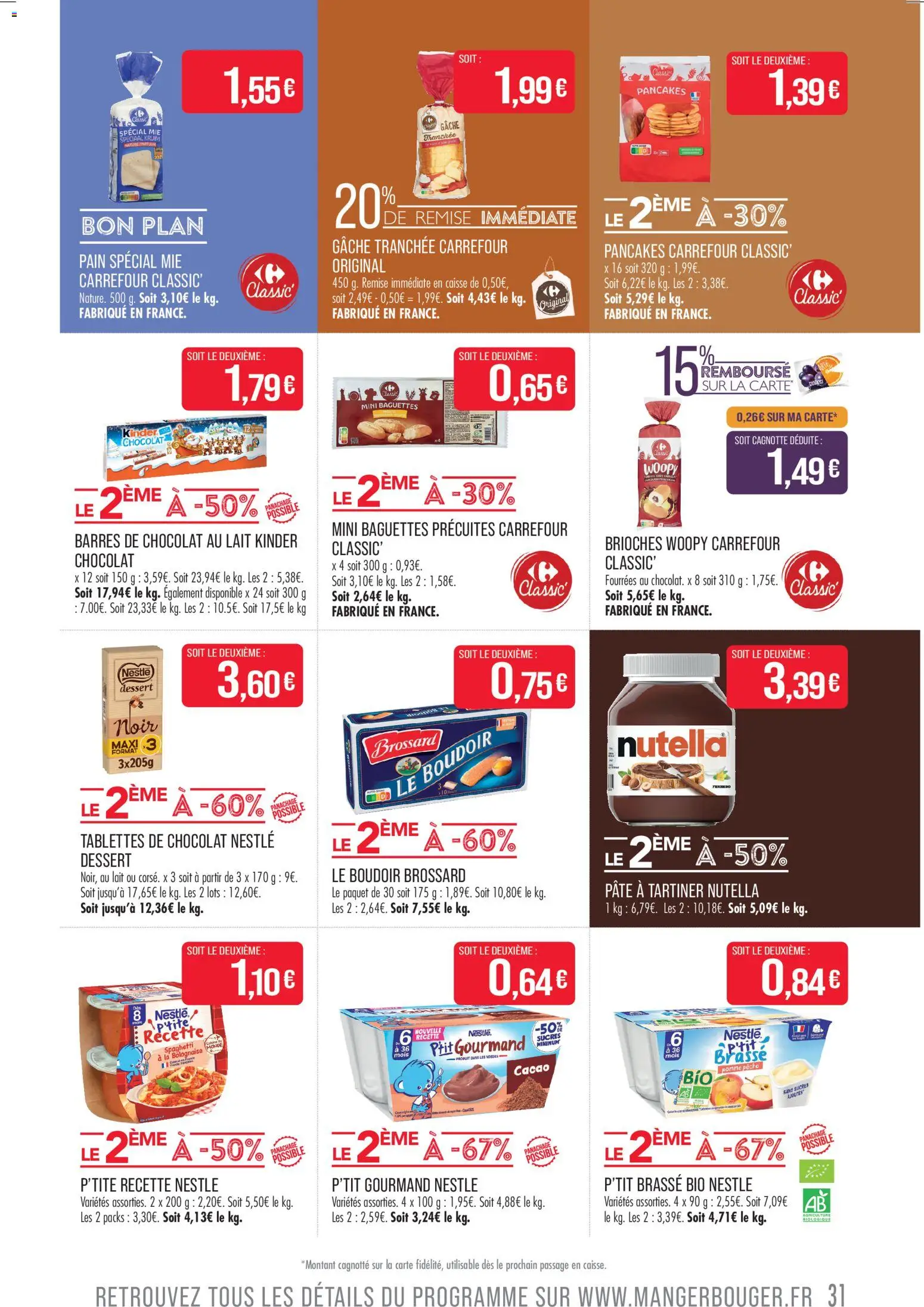 {H1} | Page: 31 | Produits: Spaghetti, Tablettes de chocolat, Pâte à tartiner, Pain