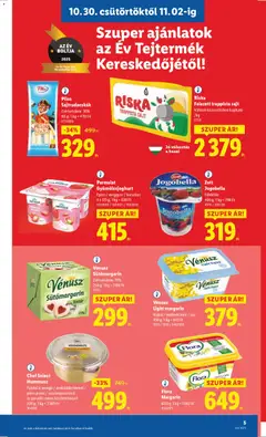 Pilos Sajtrudacskák, Zsírtartalom: 30%, 80 g; 1 kg = 4 113 Ft - amely érvényes a következő dátumtól: 30.10.2025 | Oldal: 5