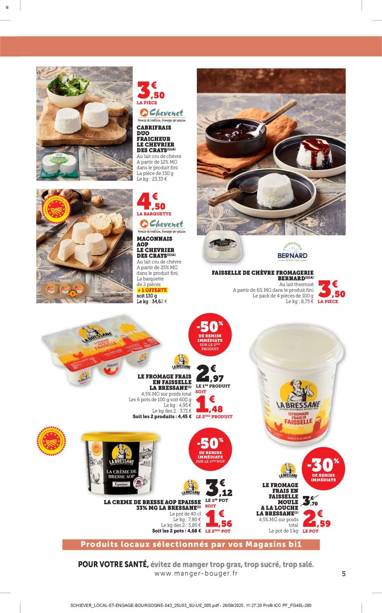 {H1} | Page: 5 | Produits: Poids, Lait, Fromage, Crème