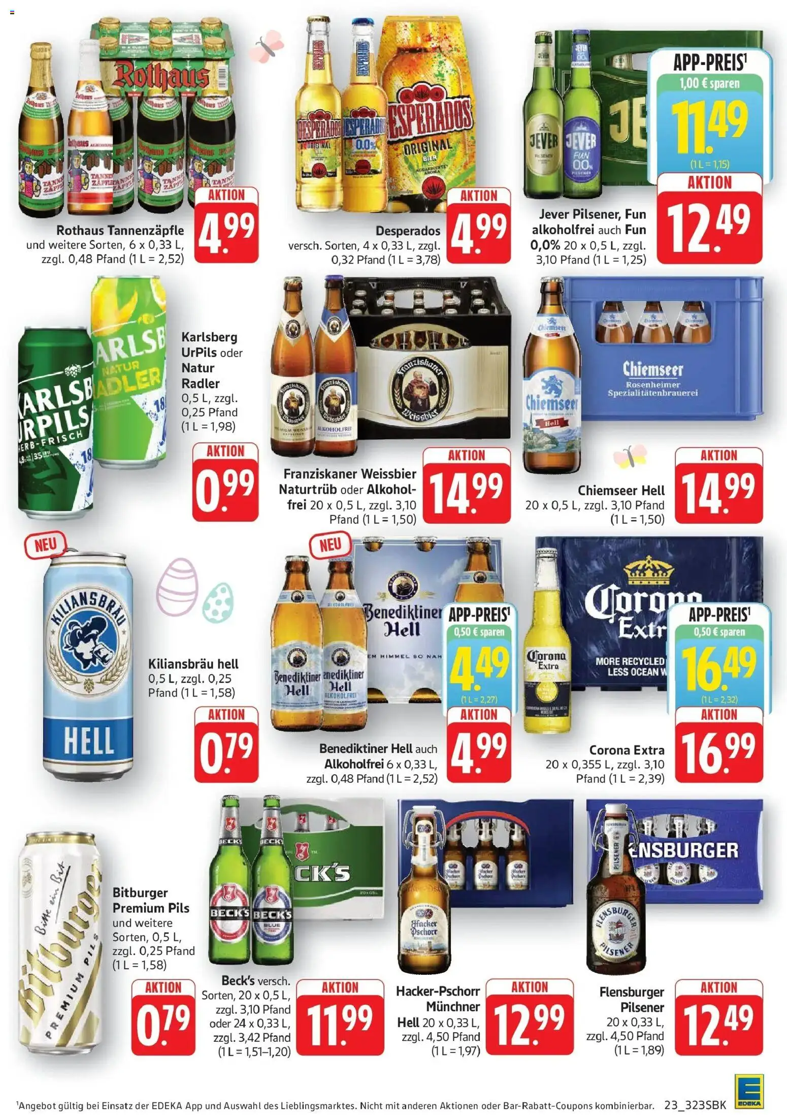 E center Prospekt Bad Bergzabern	 – gültig ab 29.03.2026 | Seite: 23 | Produkte: Bier, Weißbier, Flensburger, Jever