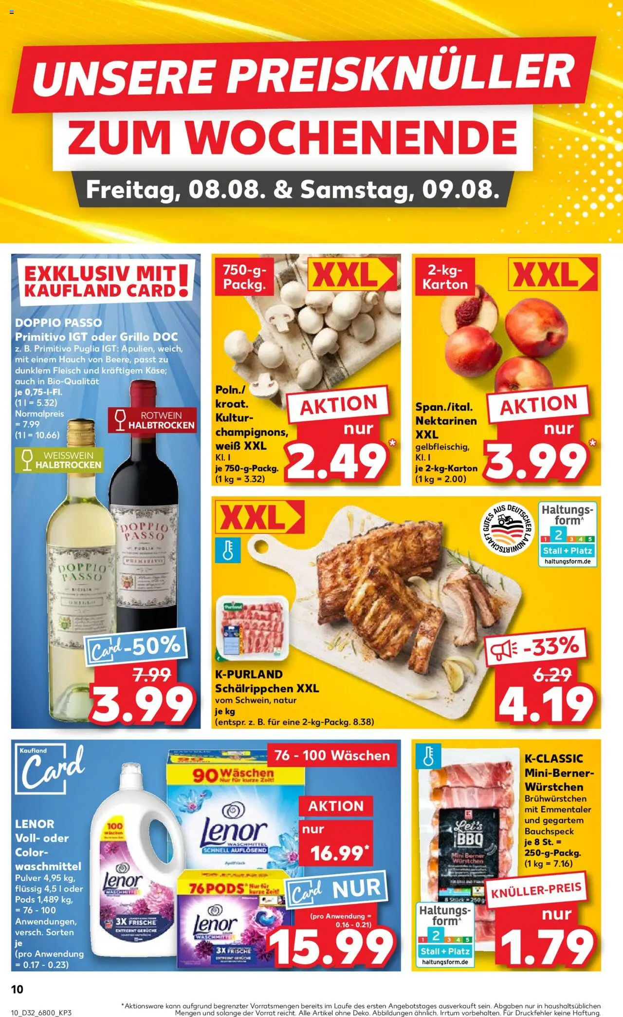 Kaufland prospekt Berlin	 - gültig ab dem 07.08.2025 | Seite: 10 | Produkte: Rotwein, Waschmittel, Doppio Passo, Fleisch