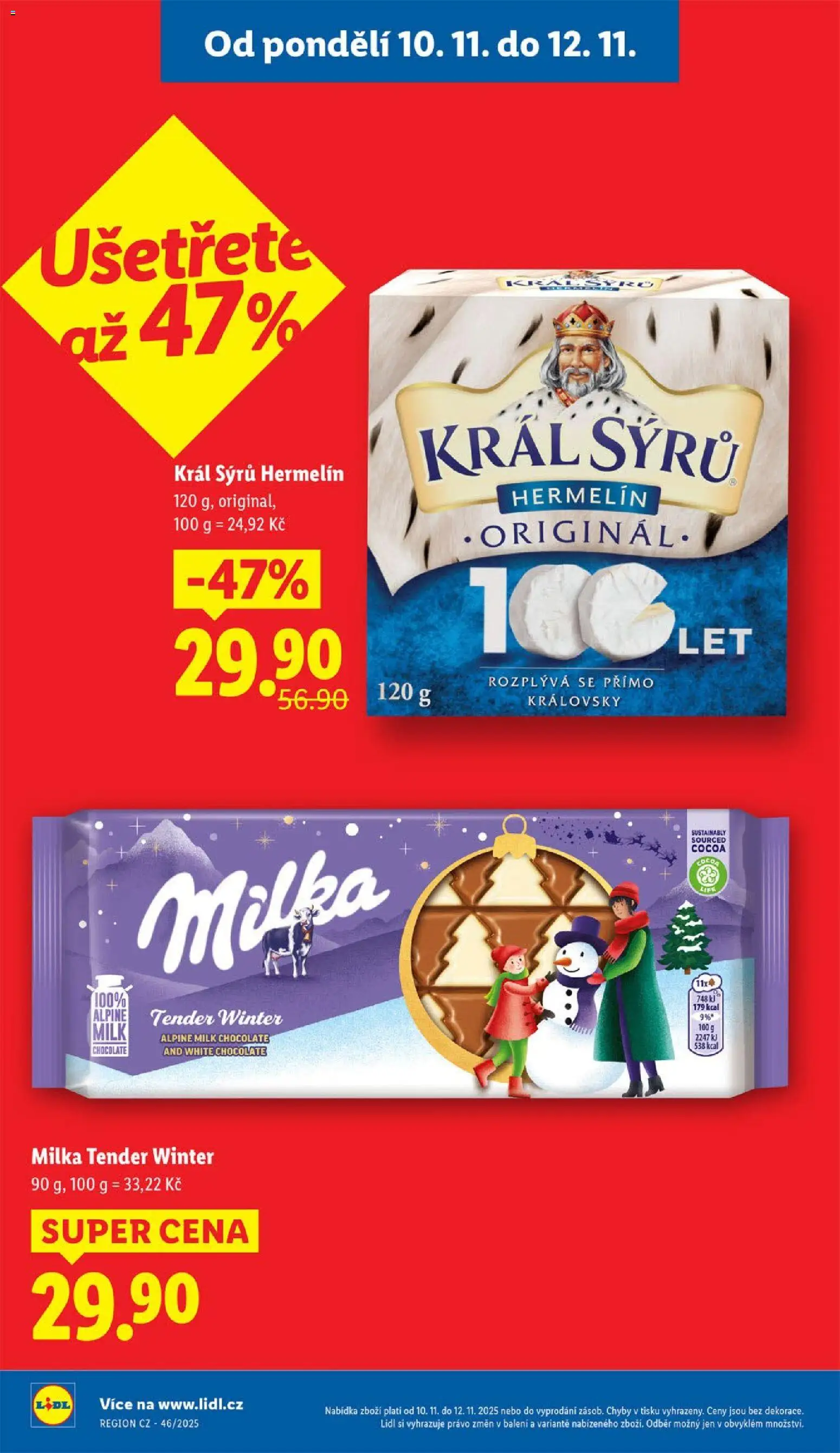 Lidl leták od 10.11.2025 | Strana: 4 | Produkty: Milka, Hermelín, Milk chocolate