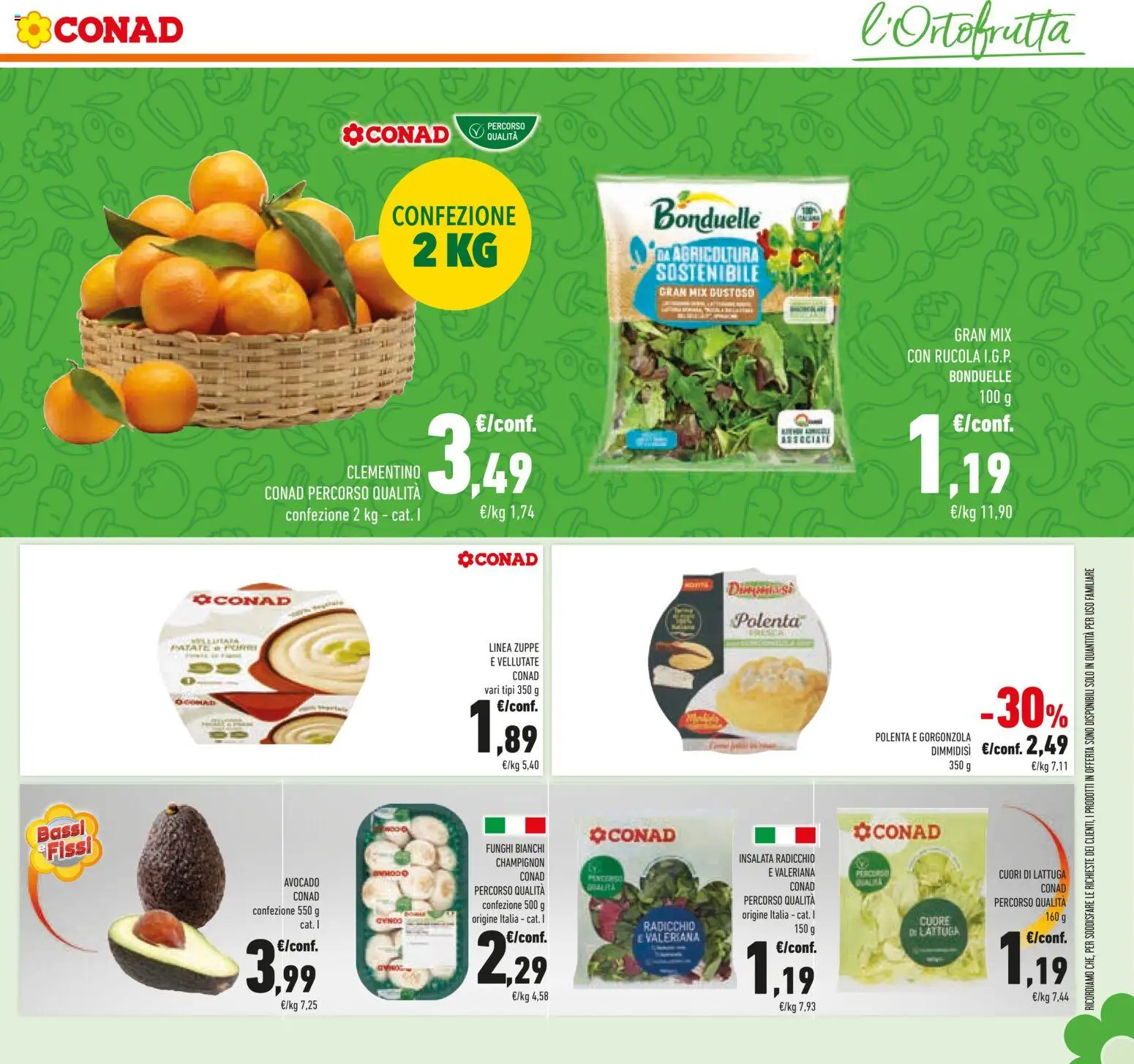 Volantino Conad del 06.11.2025 | Pagina: 13 | Prodotti: Valeriana, Rucola, Lattuga, Gorgonzola