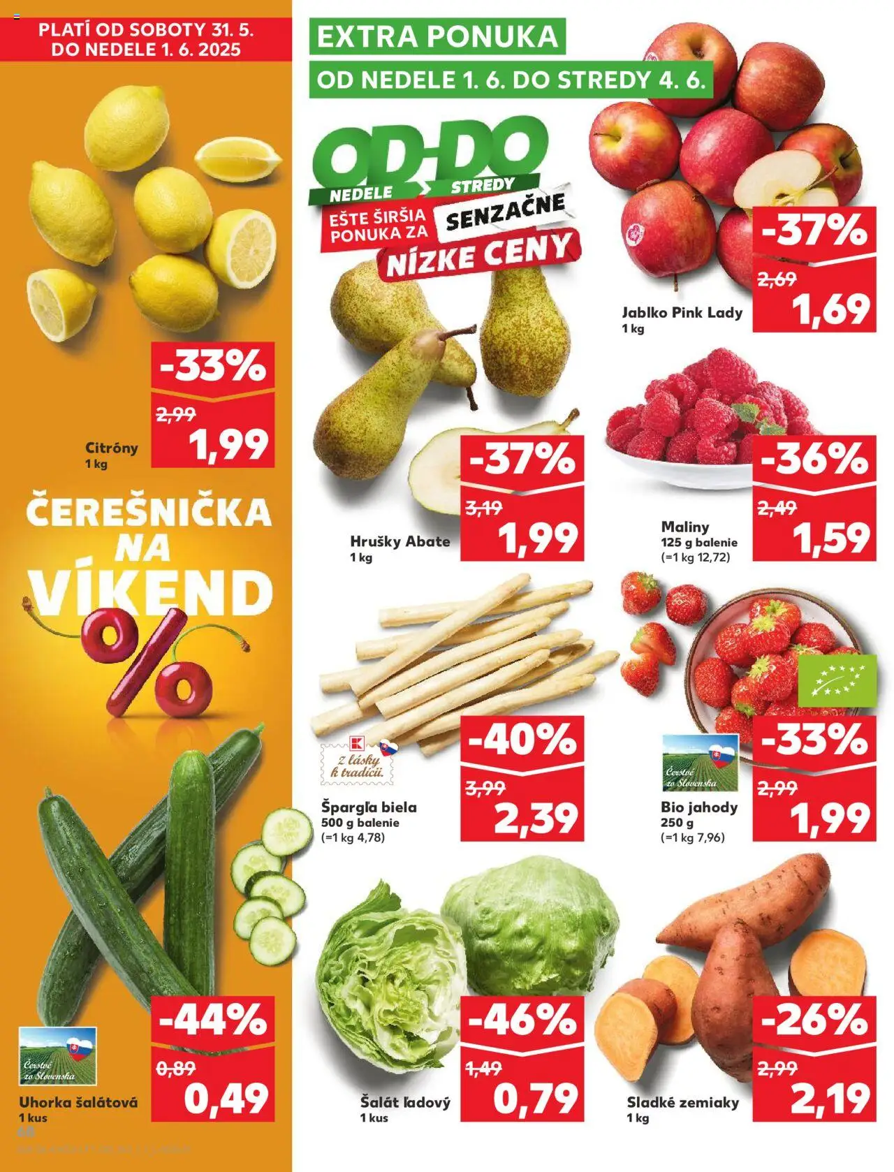 Nové Kaufland akcie – leták je platný od 29.05.2025 | Strana: 68 | Produkty: Apple, Citróny, Šalát, Hrušky