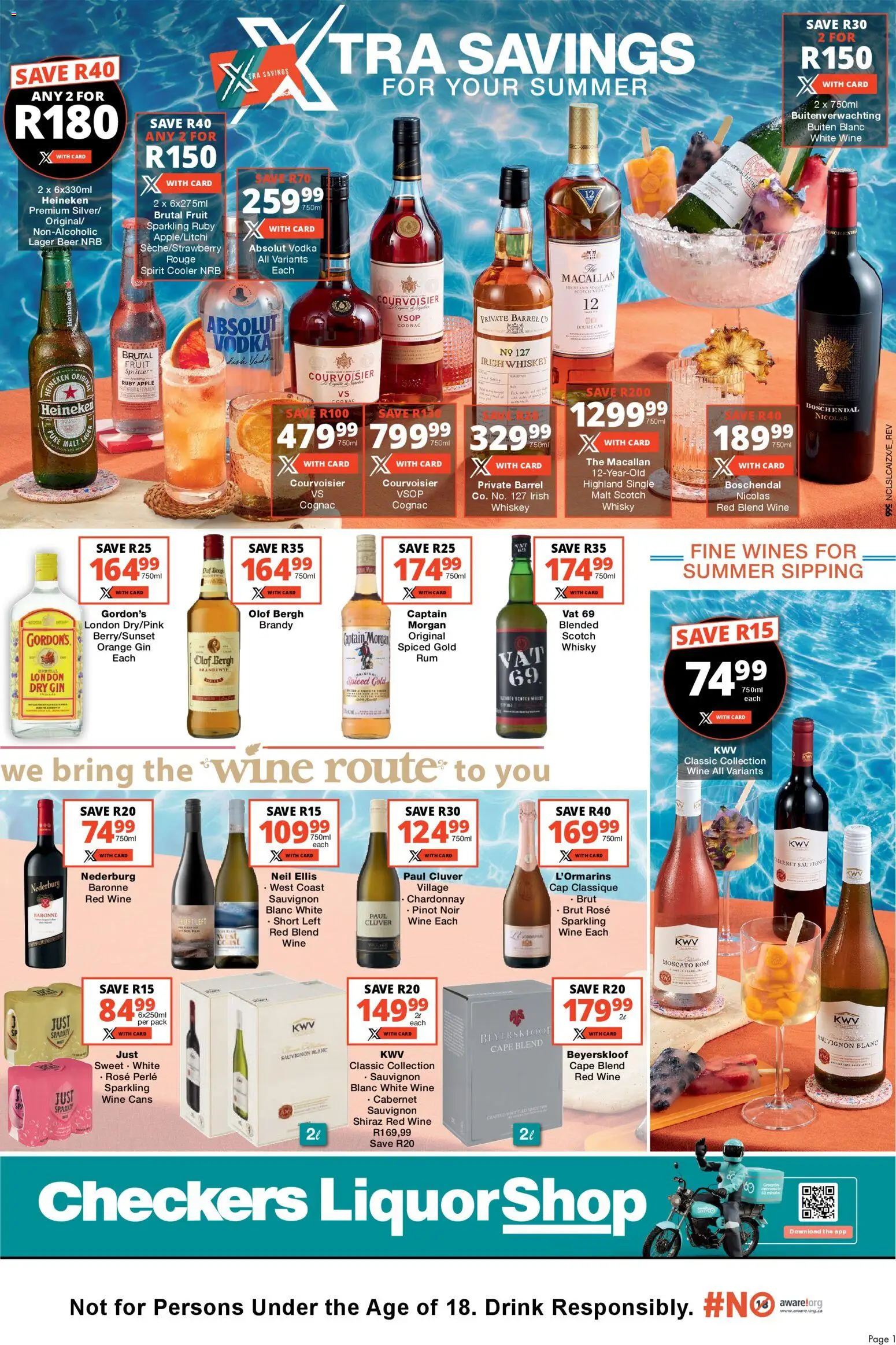 New Checkers catalogue – valid from 24.10.2025 | Page: 1 | Products: Brandy, Wine, Vodka, Whiskey