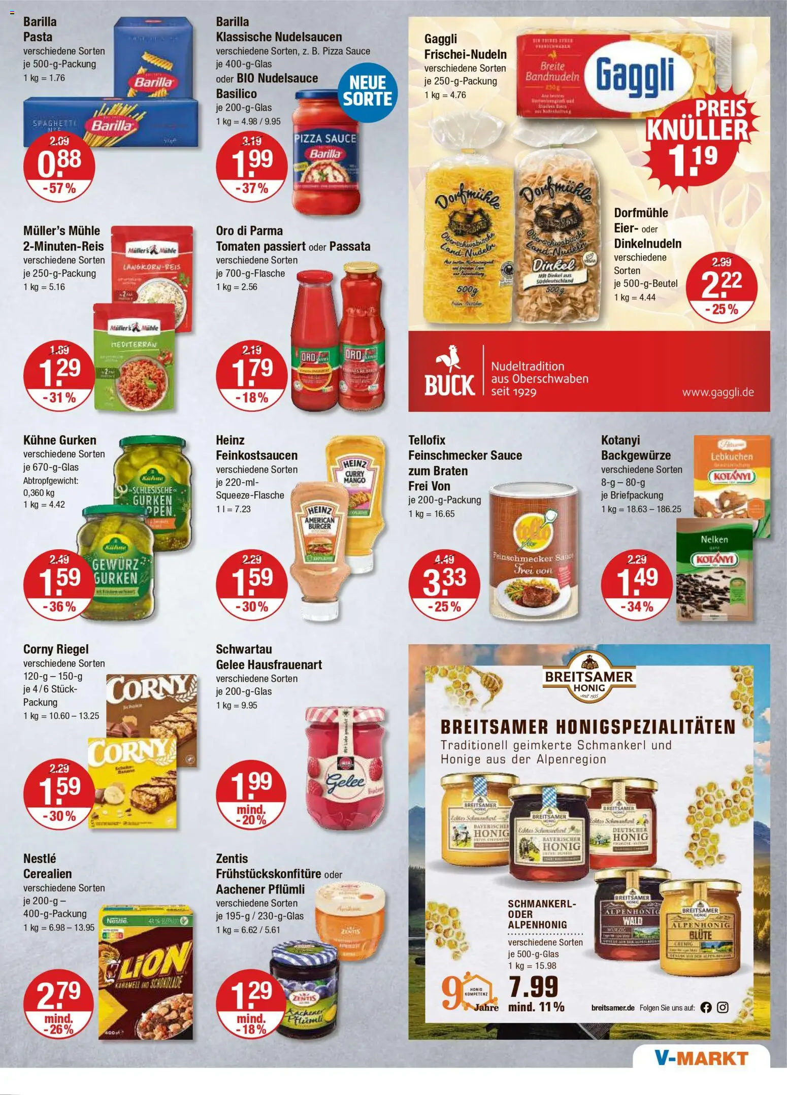 V-Markt - Hallertau / Oberpfalz – gültig ab 30.10.2025 | Seite: 7 | Produkte: Barilla, Mango, Pasta, Nudeln