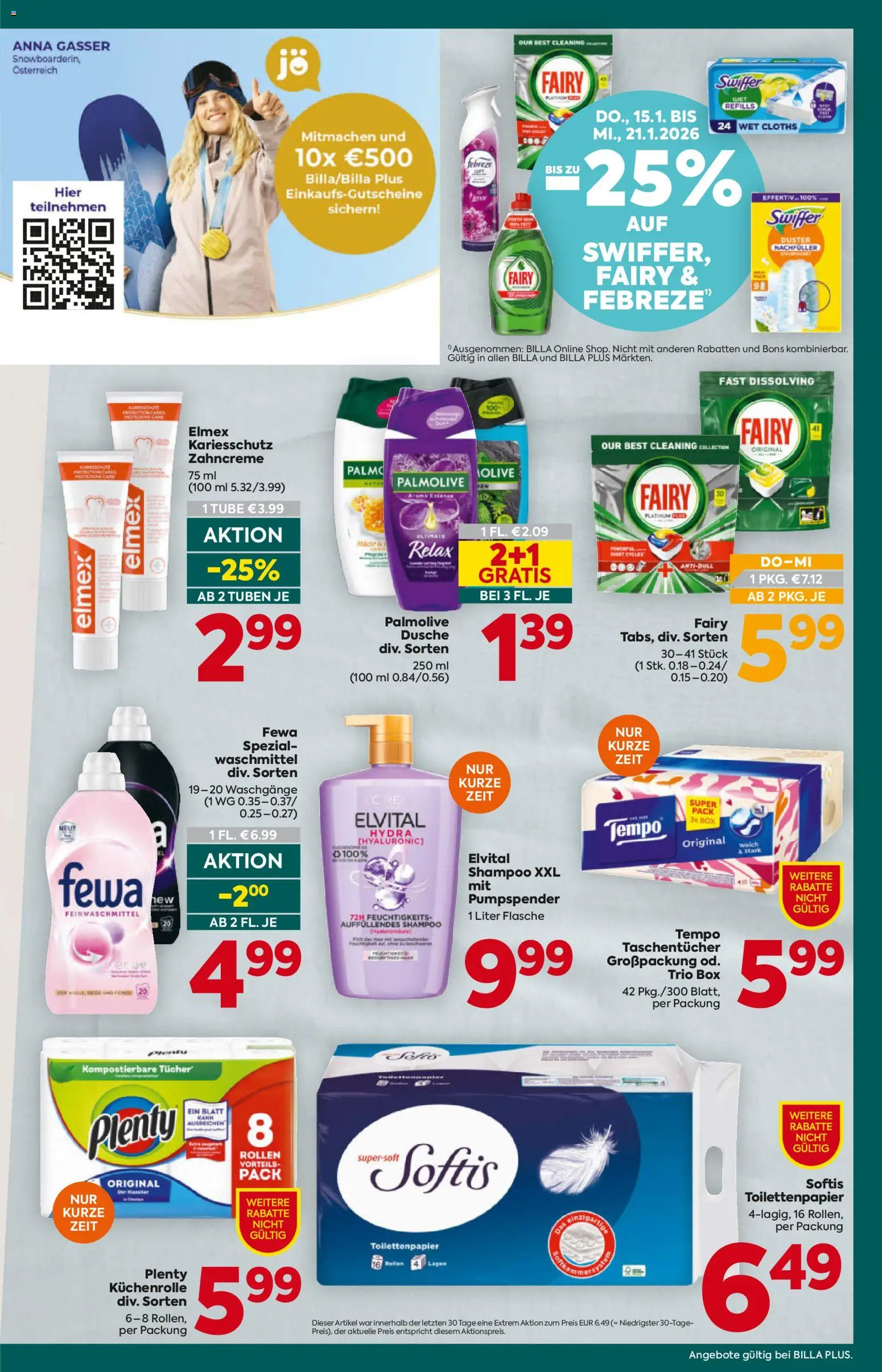 Billa Plus Flugblatt gültig ab 15.01.2026 | Seite: 19 | Produkte: Box, Dusche, Shampoo, Waschmittel