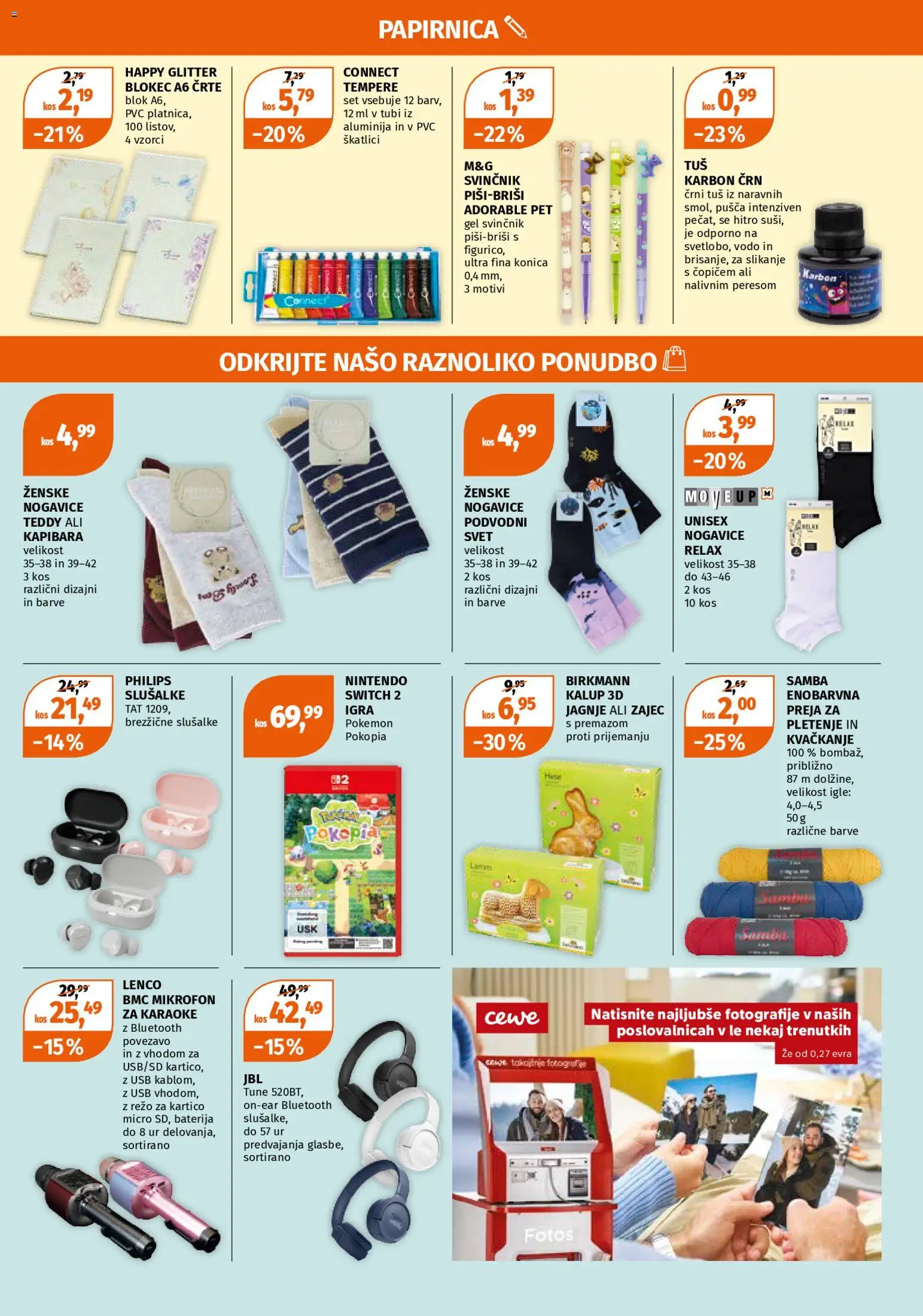 Novi Müller katalog ponudbe – veljaven od 02.03.2026 | Stran: 16 | Izdelki: Slusalke, Igra, Kos, Nogavice