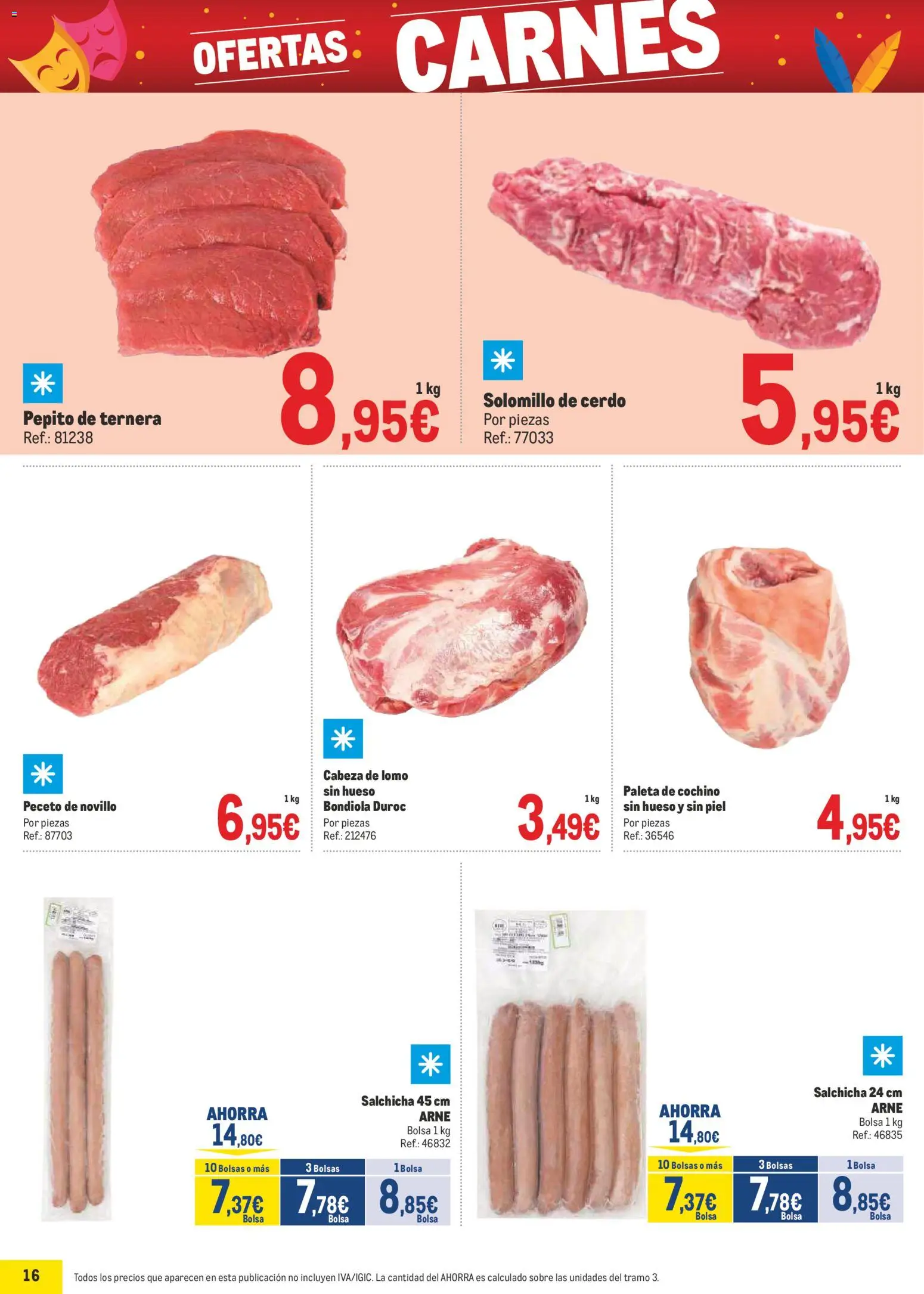Makro - Precios Canarias │ válido desde el 02.02.2026 | Página: 16 | Productos: Solomillo de cerdo, Cerdo, Bolsa