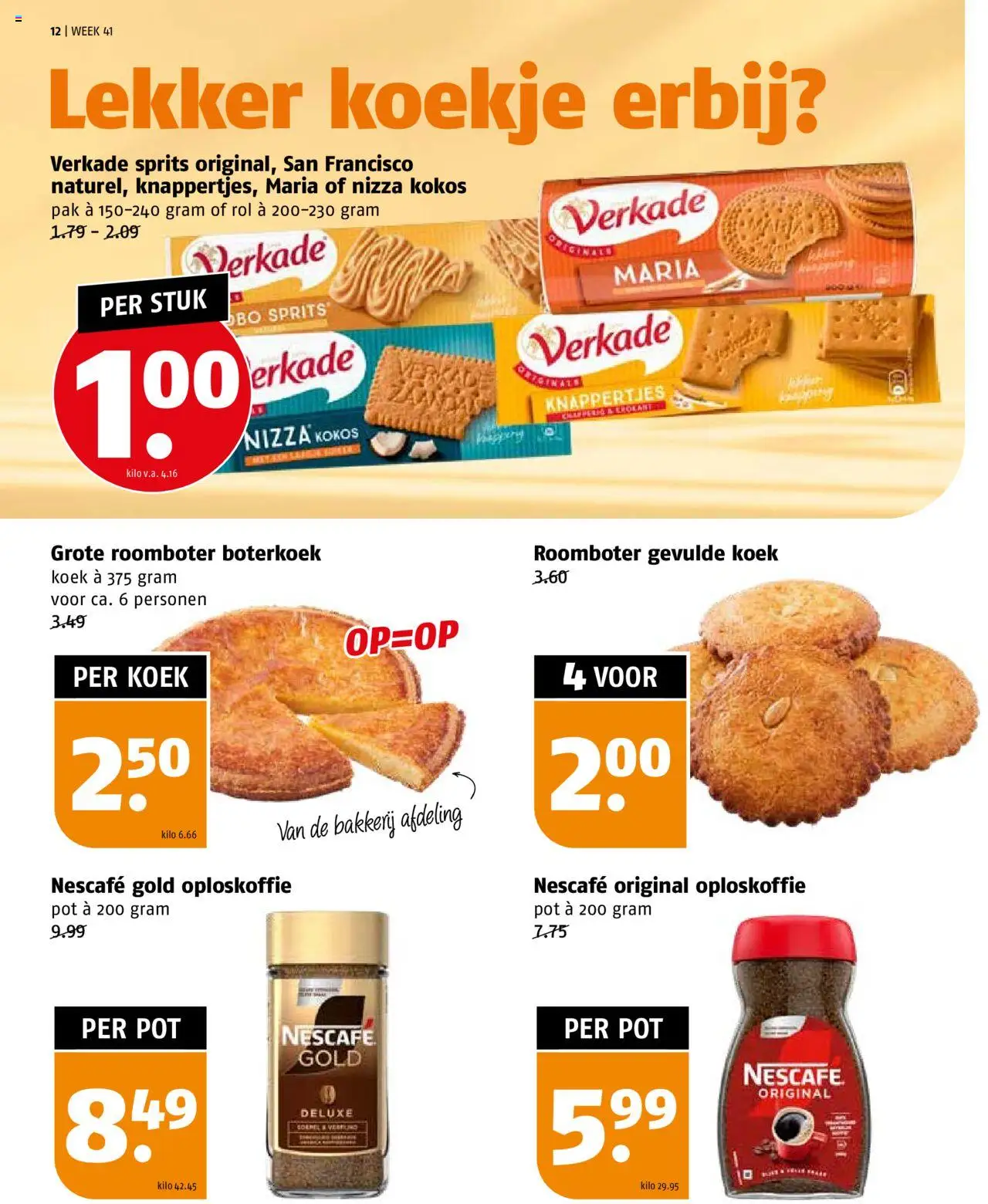 {H1} | Pagina: 12 | Producten: Pot, Koekje, Roomboter, Nescafe