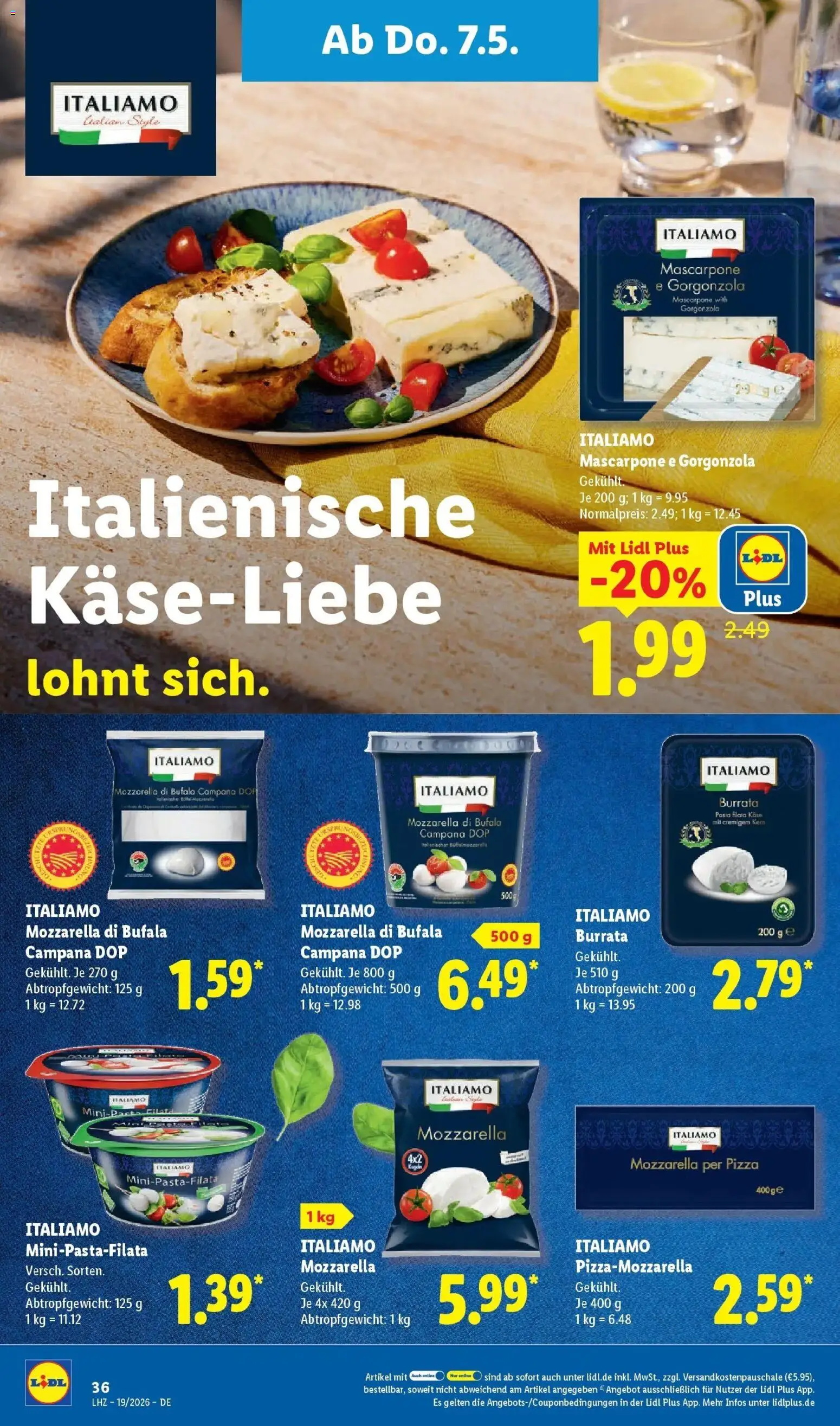 Lidl Německo leták od 04.05.2026 | Strana: 54 | Produkty: Pizza, Gorgonzola, Mascarpone, Mozzarella