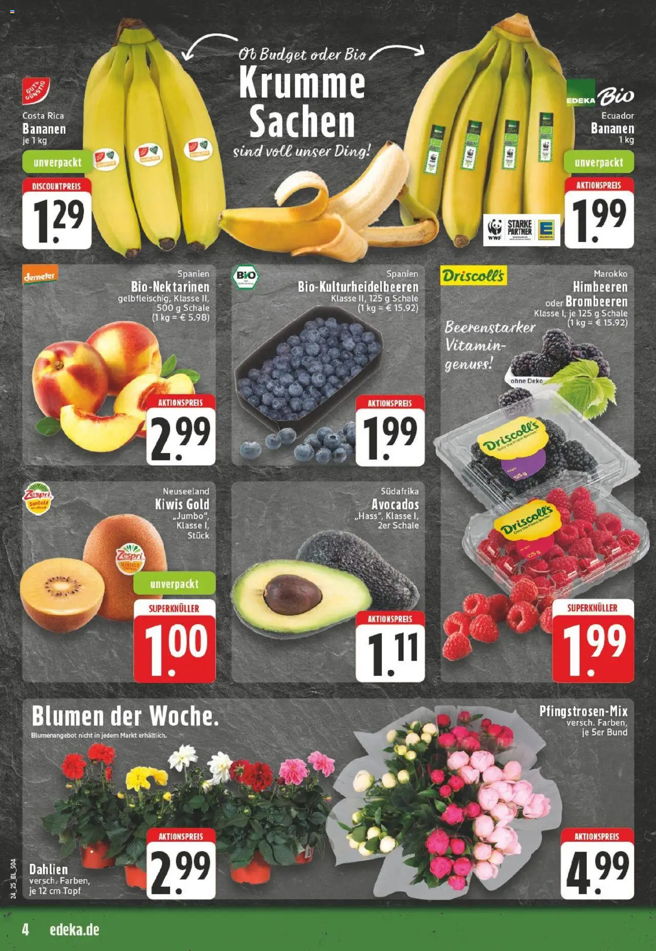 Edeka prospekt Schwerte - Holzen	 - gültig ab dem 08.06.2025 | Seite: 4 | Produkte: Himbeeren, Bananen, Avocado, Kiwi