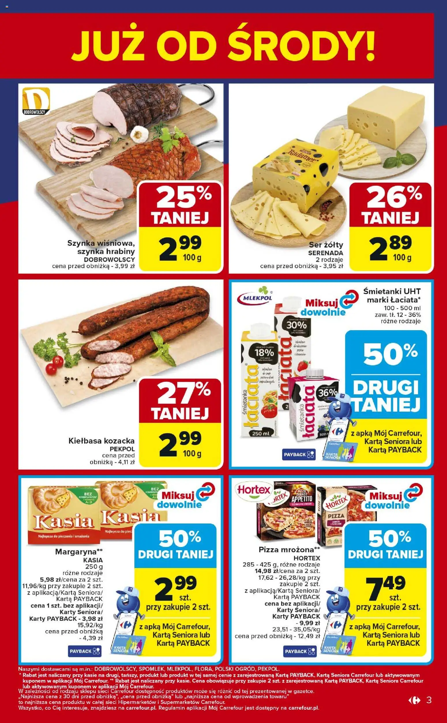 Carrefour Gazetka - Weekend okazji już od środy od 29.10.2025 | Strona: 3 | Produkty: Ser żółty, Karta, Margaryna, Ser