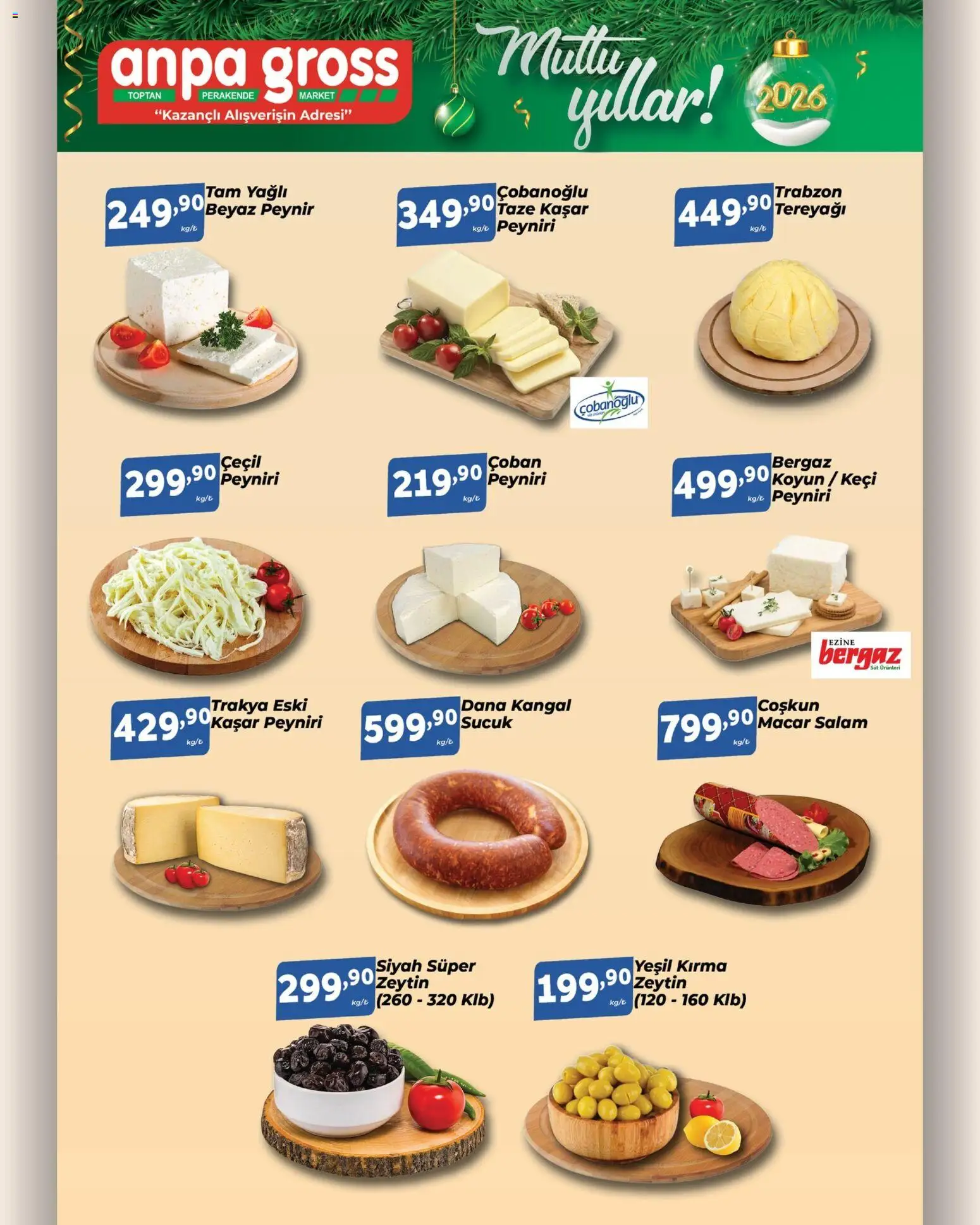 Anpa Gross Katalog - 20.12.2025 tarihinden itibaren geçerlidir | Sayfa: 2 | Ürünler: Tereyağı, Peynir, Zeytin, Sucuk