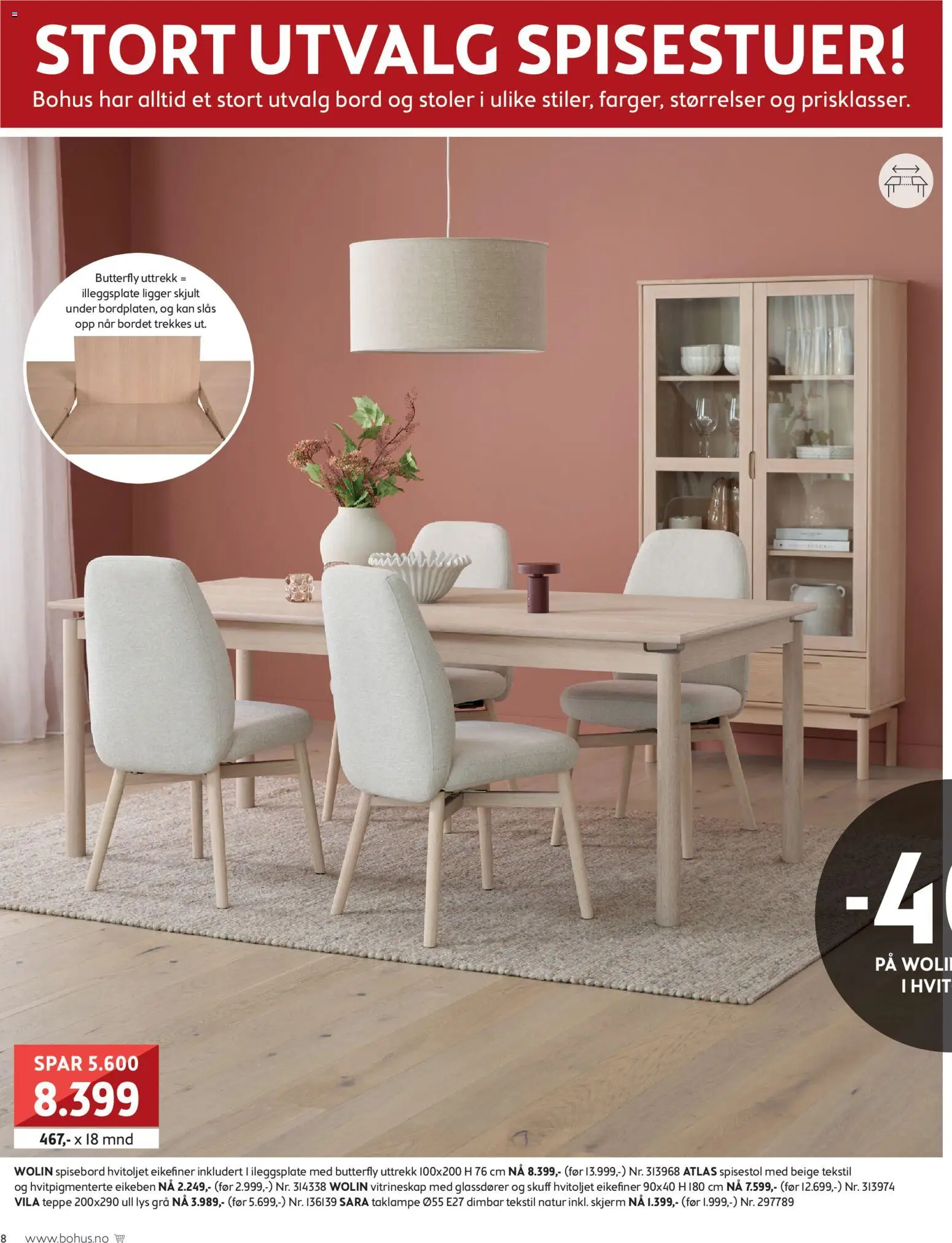 {H1} | Side: 8 | Produkter: Taklampe, Vitrineskap, Lys, Teppe