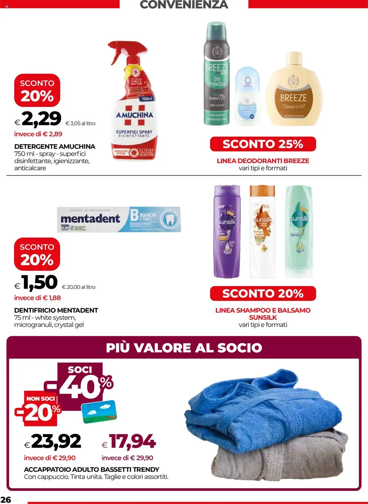 Volantino COOP del 22.05.2025 | Pagina: 26 | Prodotti: Shampoo, Dentifricio, Anticalcare, Accappatoio