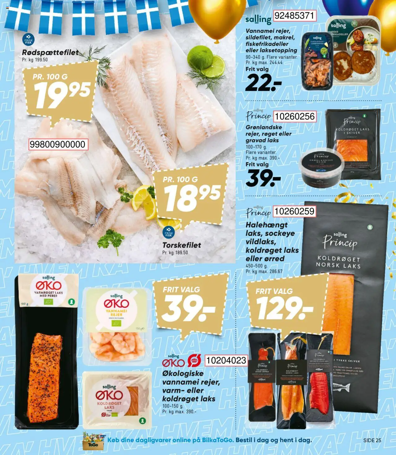 Bilka tilbudsavis – gyldig fra 03.10.2025 | Side: 29 | Produkter: Fisk, Peber, Frikadeller, Rejer