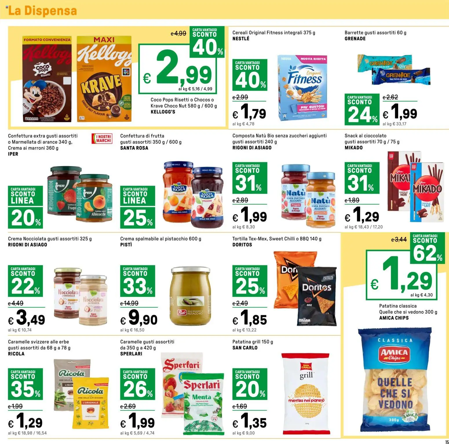Volantino Iper del 24.04.2026 | Pagina: 15 | Prodotti: Caramelle, Cereali, Cacao, Albicocche