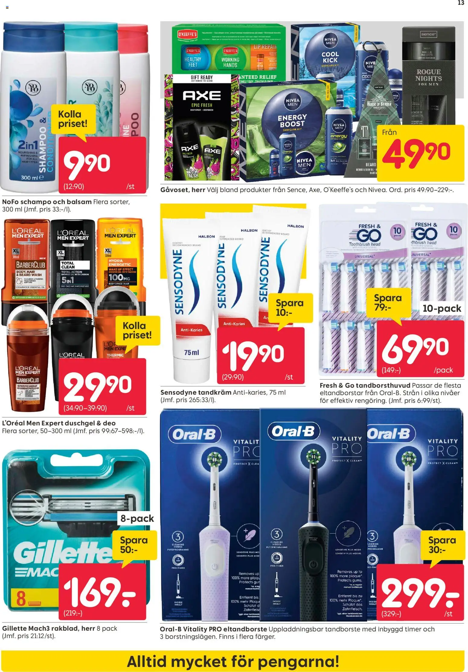 Rusta reklamblad aktuell från 27.10.2025 | Sida: 13 | Produkter: Eltandborste, Schampo, Balsam, Tandkräm