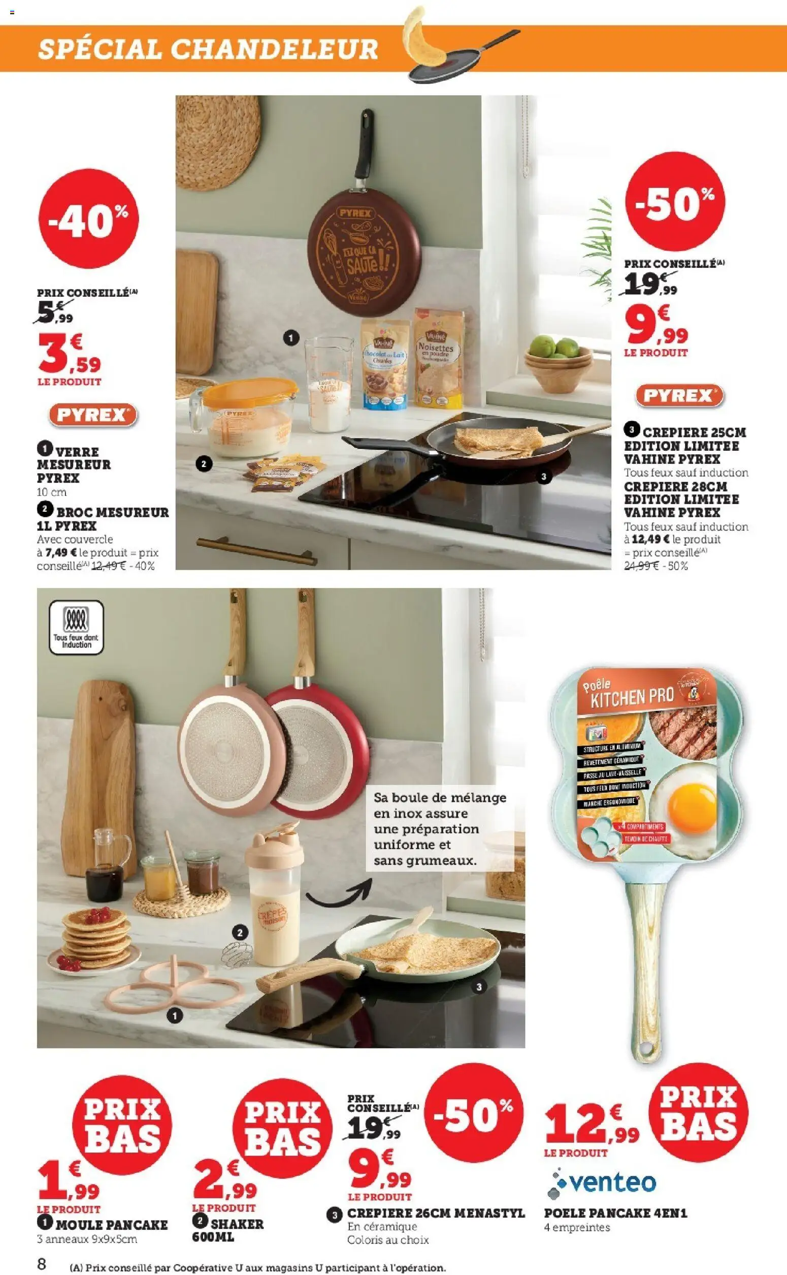 {H1} | Page: 8 | Produits: Poêle, Poudre, Crêpière, Lait