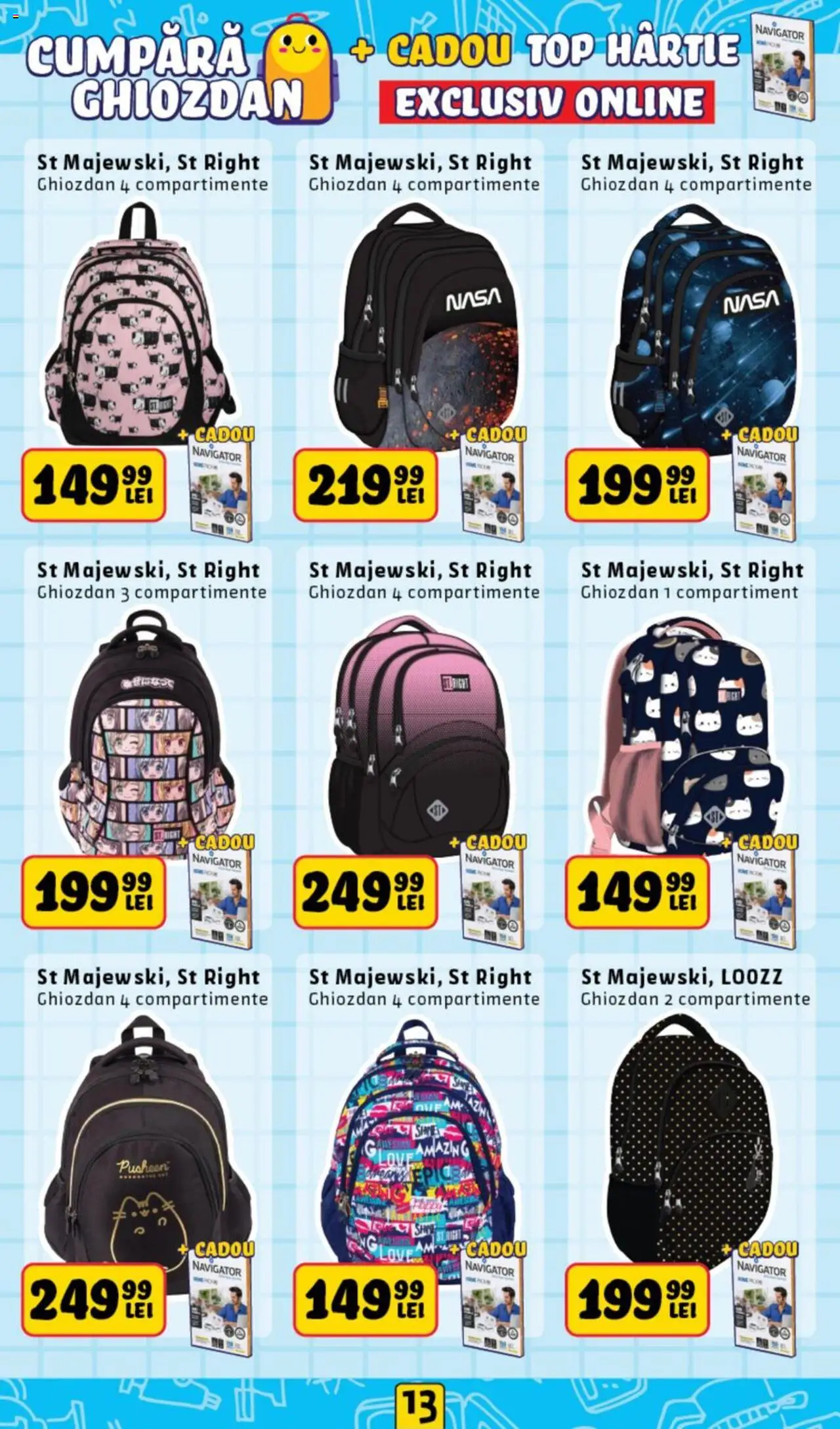 Noriel catalog - Back to School – valabil de la 11.08.2025 | Pagină: 13 | Produse: Top, Ghiozdan