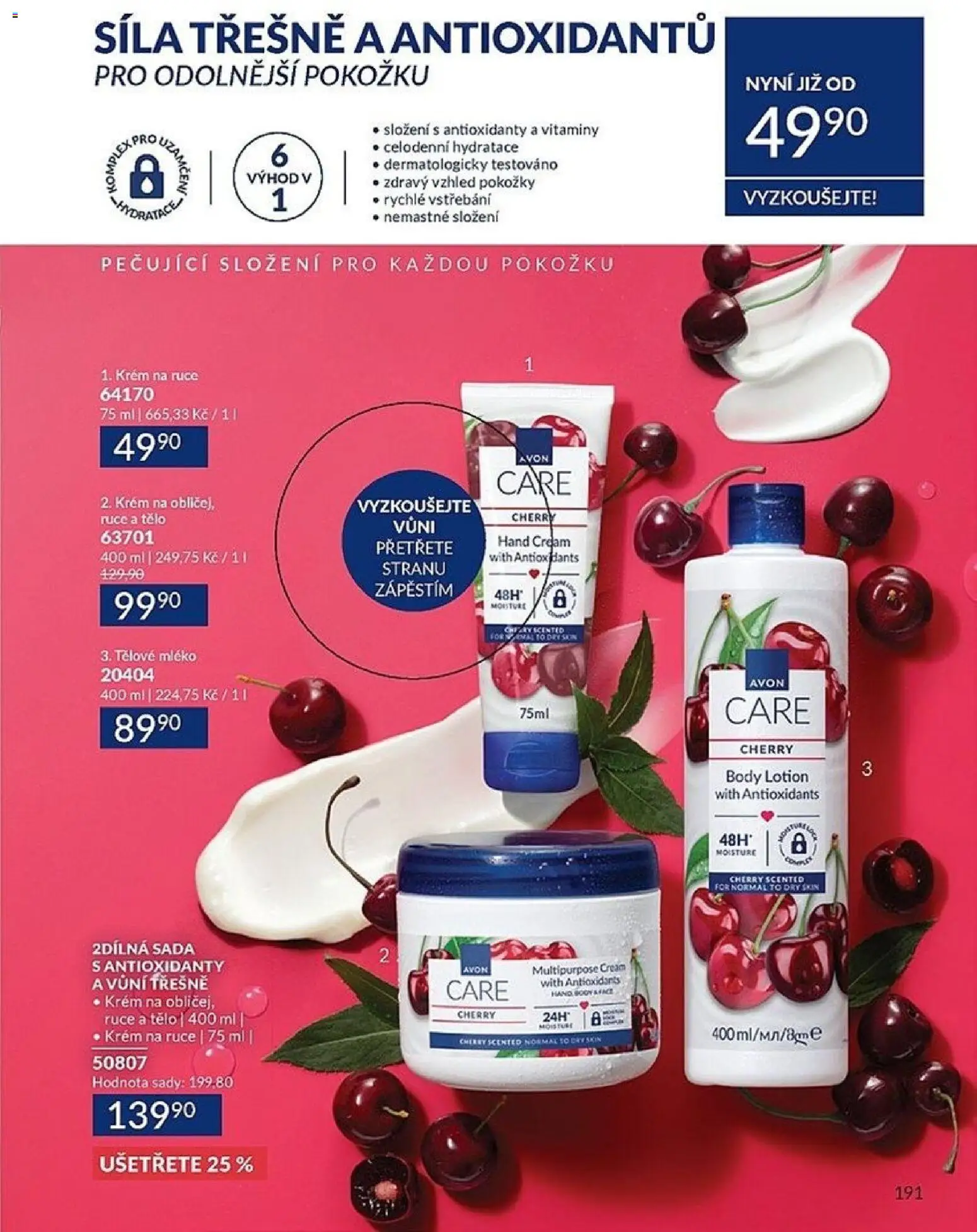 Avon katalog 1/2026 od 01.01.2026 | Strana: 191 | Produkty: Krém na ruce, Mléko, Třešně, Body