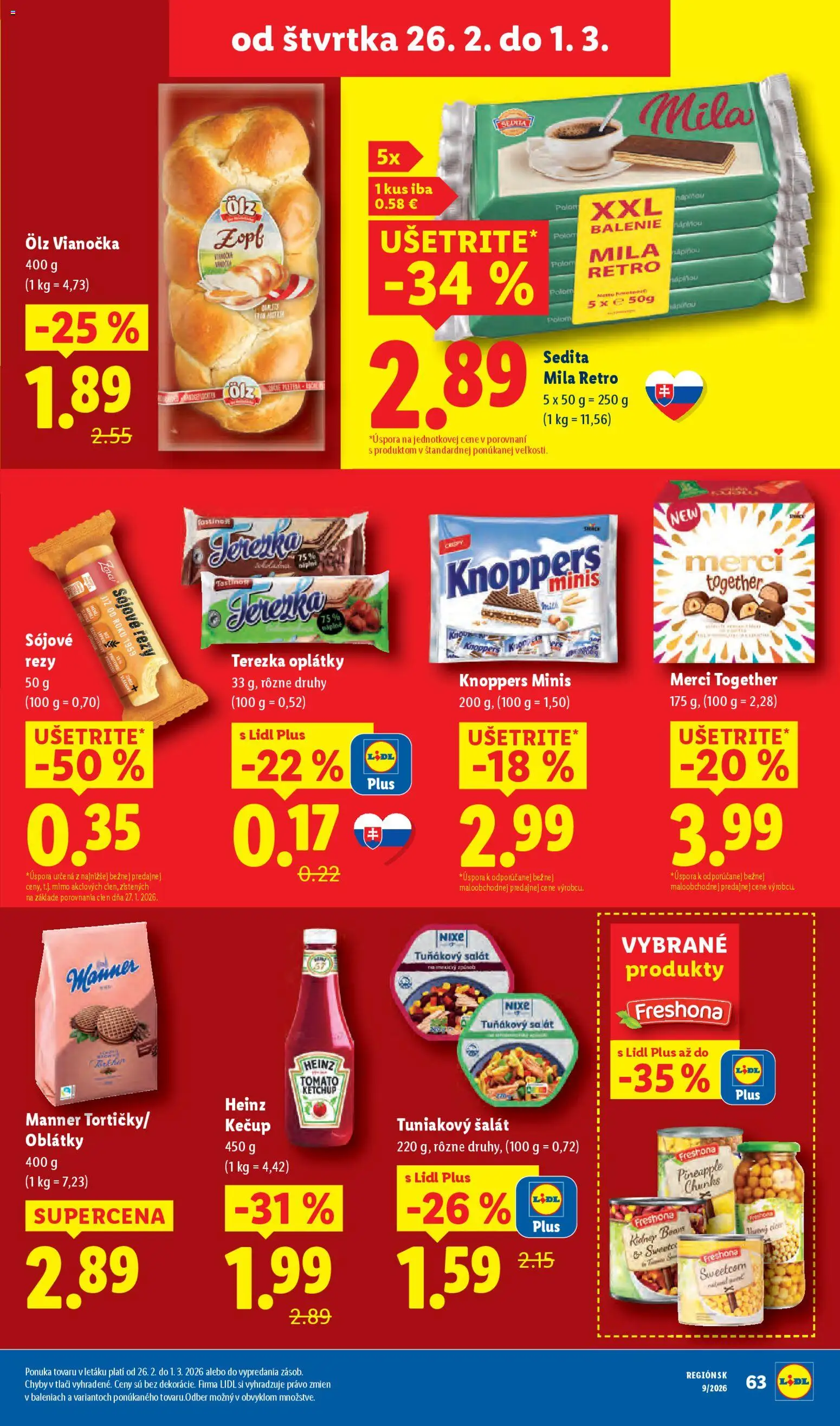 Nové Lidl akcie – leták je platný od 26.02.2026 | Strana: 21 | Produkty: Vianočka, Merci, Kečup, Mila