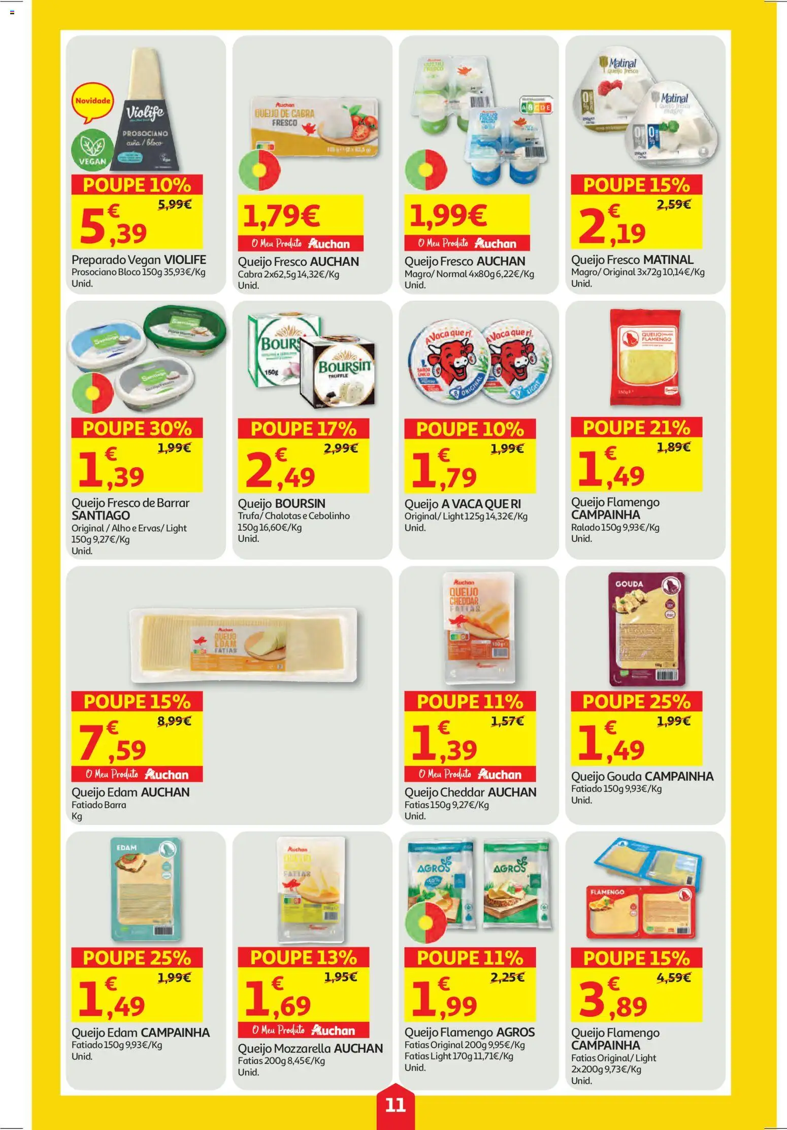 Auchan folheto │ válido de 15.01.2026 | Página: 11 | Produtos: Campainha, Queijo, Cheddar