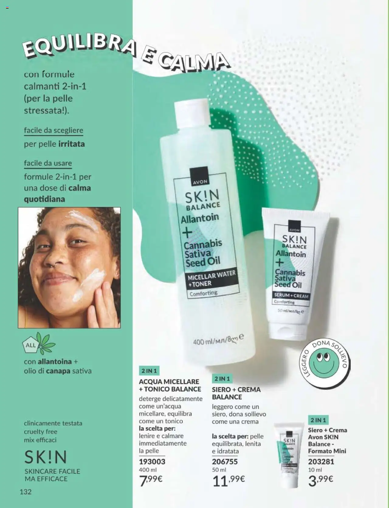 Volantino Avon del 01.09.2025 | Pagina: 132 | Prodotti: Crema, Acqua, Olio, Toner