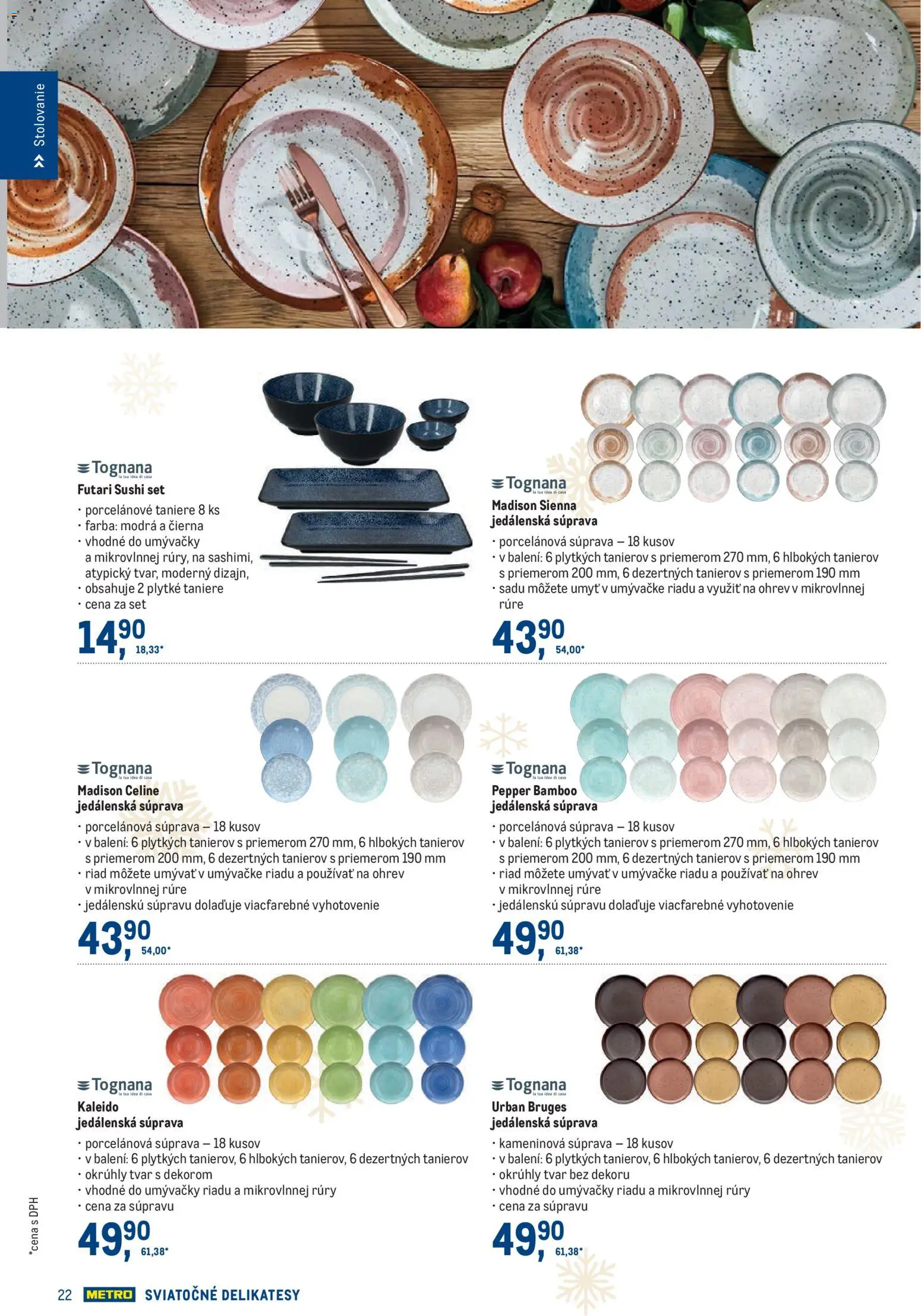 Nové Metro akcie – leták je platný od 19.11.2025 | Strana: 22 | Produkty: Taniere, Sushi