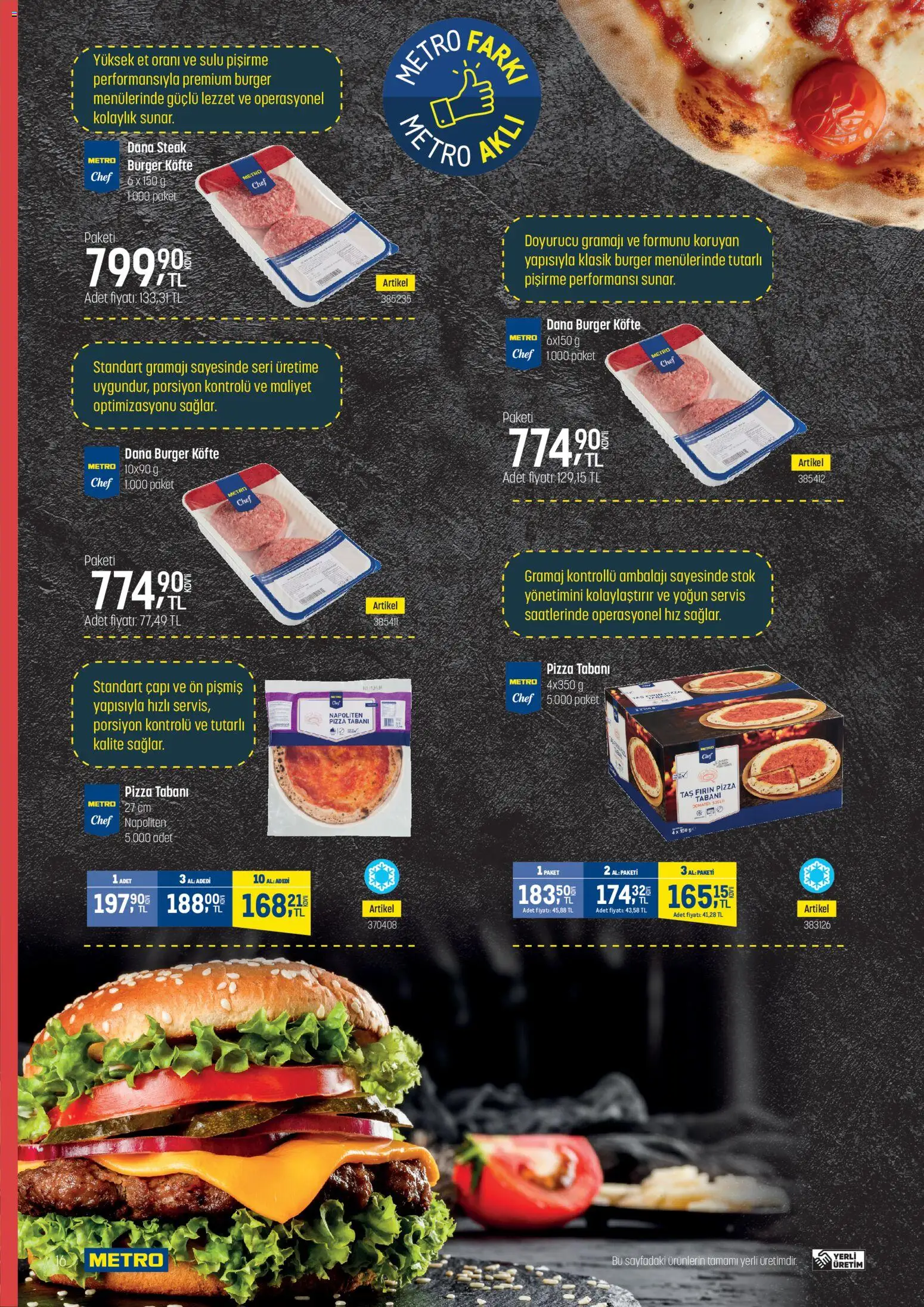 Metro - Fast Food Kataloğu - 22.04.2026 tarihinden itibaren geçerlidir | Sayfa: 16 | Ürünler: Pizza, Domates, Fırın