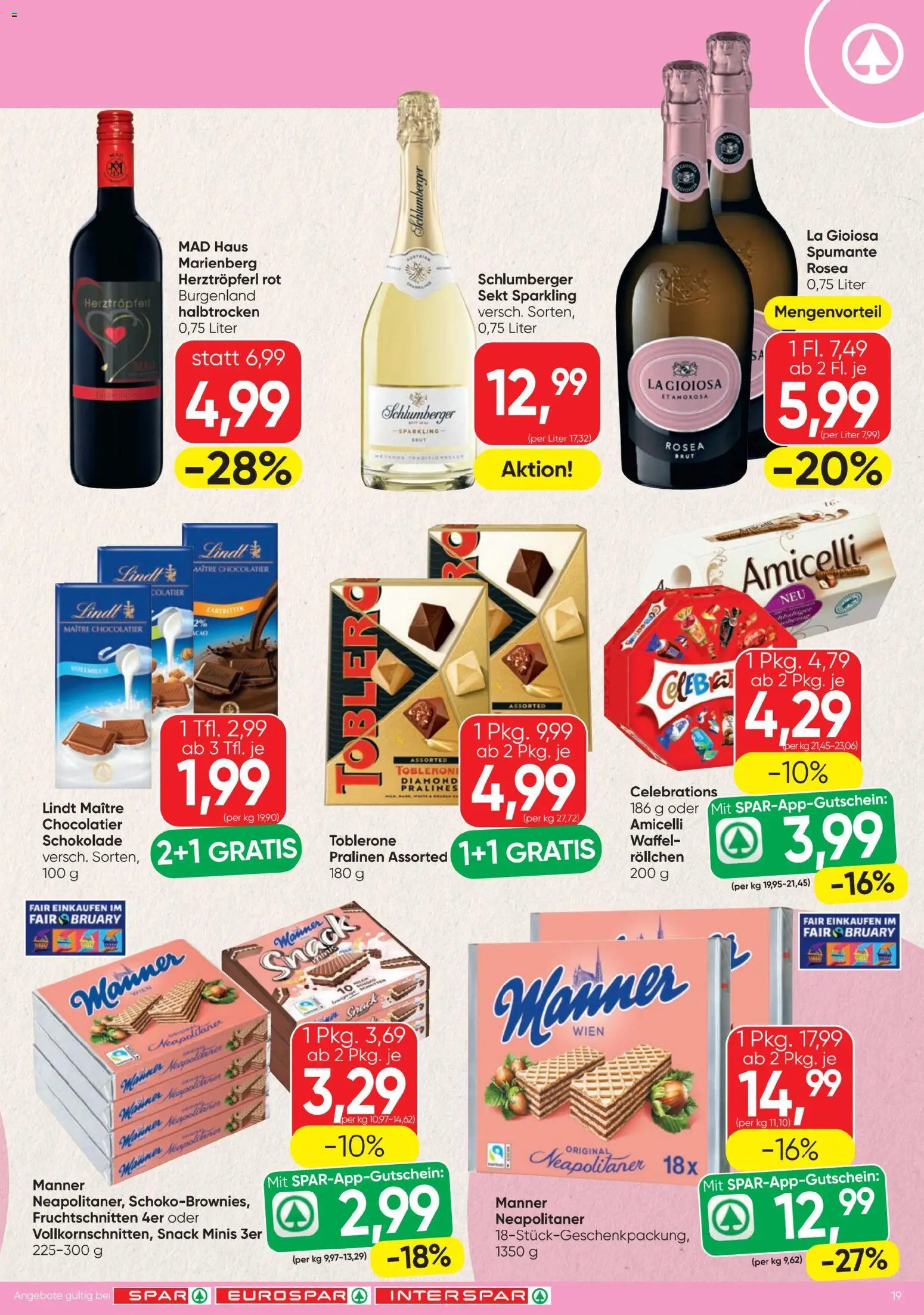 Spar Flugblatt gültig ab 29.01.2026 | Seite: 19 | Produkte: Schokolade