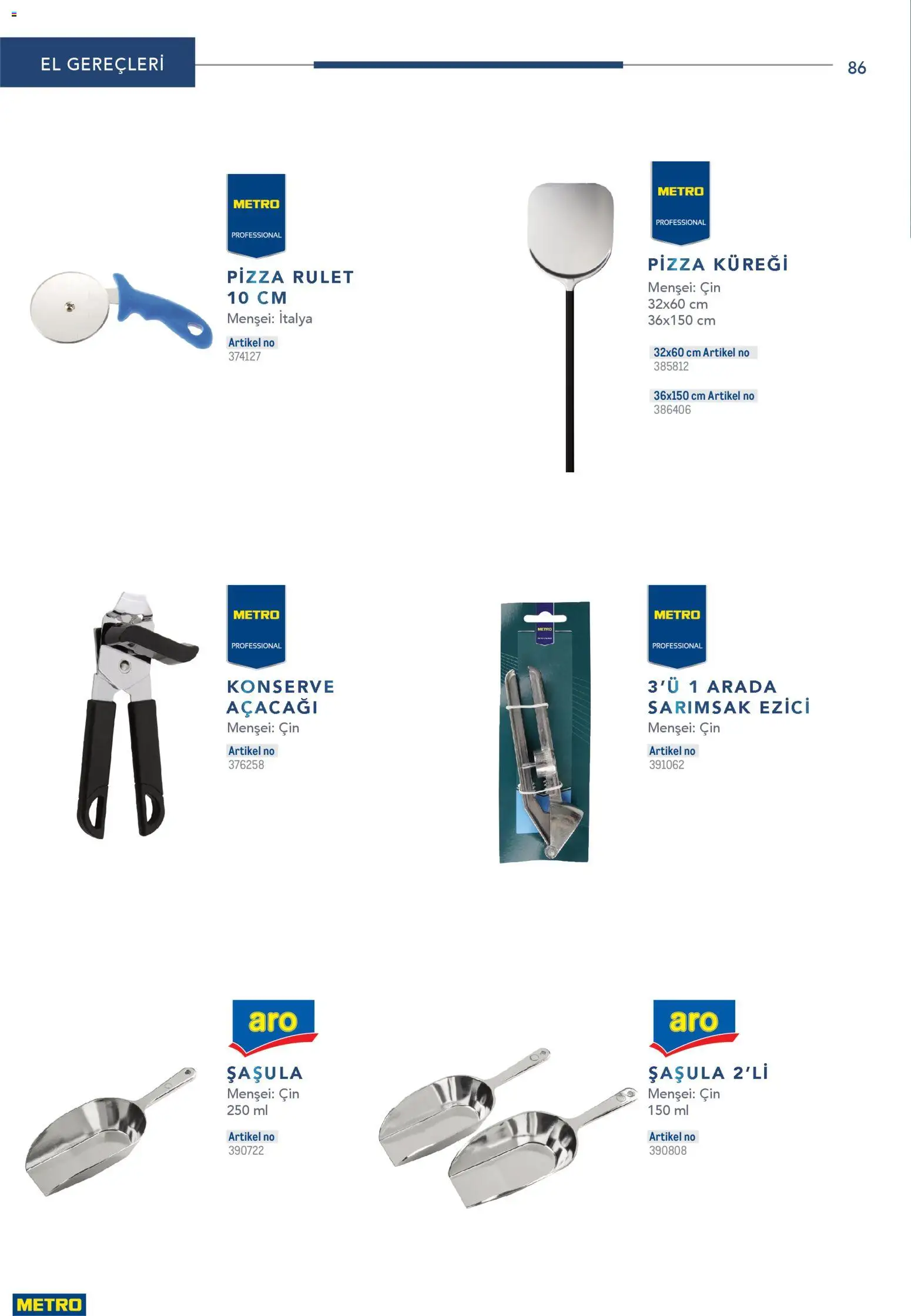 Metro - Profesyonel Çözümler - 26.12.2025 tarihinden itibaren geçerlidir | Sayfa: 86 | Ürünler: Pizza, Cin, Sarımsak