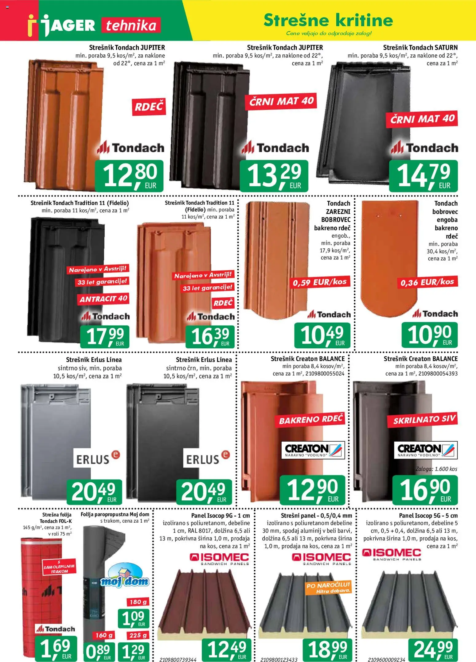 Novi Jager katalog ponudbe – veljaven od 26.11.2025 | Stran: 5 | Izdelki: Kos, Folija