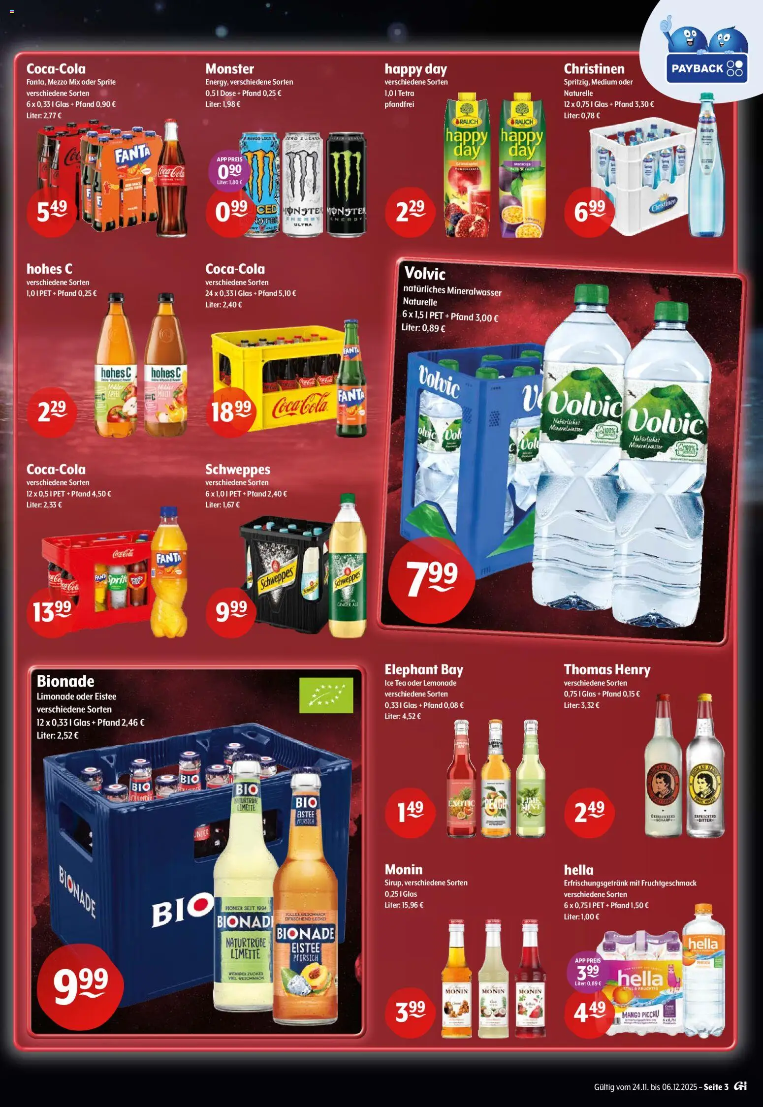 Getränke Hoffmann - Brandenburg – gültig ab 24.11.2025 | Seite: 3 | Produkte: Fanta, Energy, Hohes c, Volvic