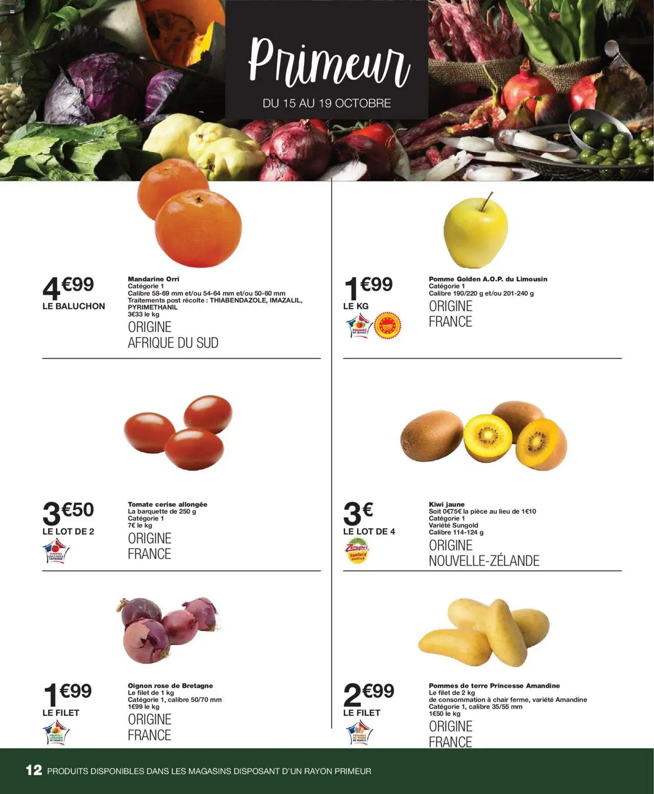 {H1} | Page: 12 | Produits: Pomme, Oignon, Kiwi, Pommes de terre