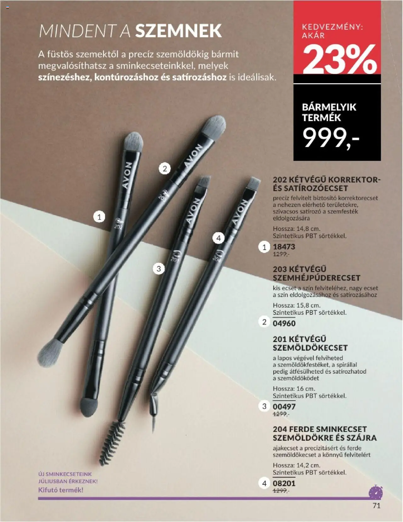 Avon akciós ujság - amely érvényes a következő dátumtól: 01.06.2025 | Oldal: 71 | Termékek: Korrektor, Ecset, Sminkecset