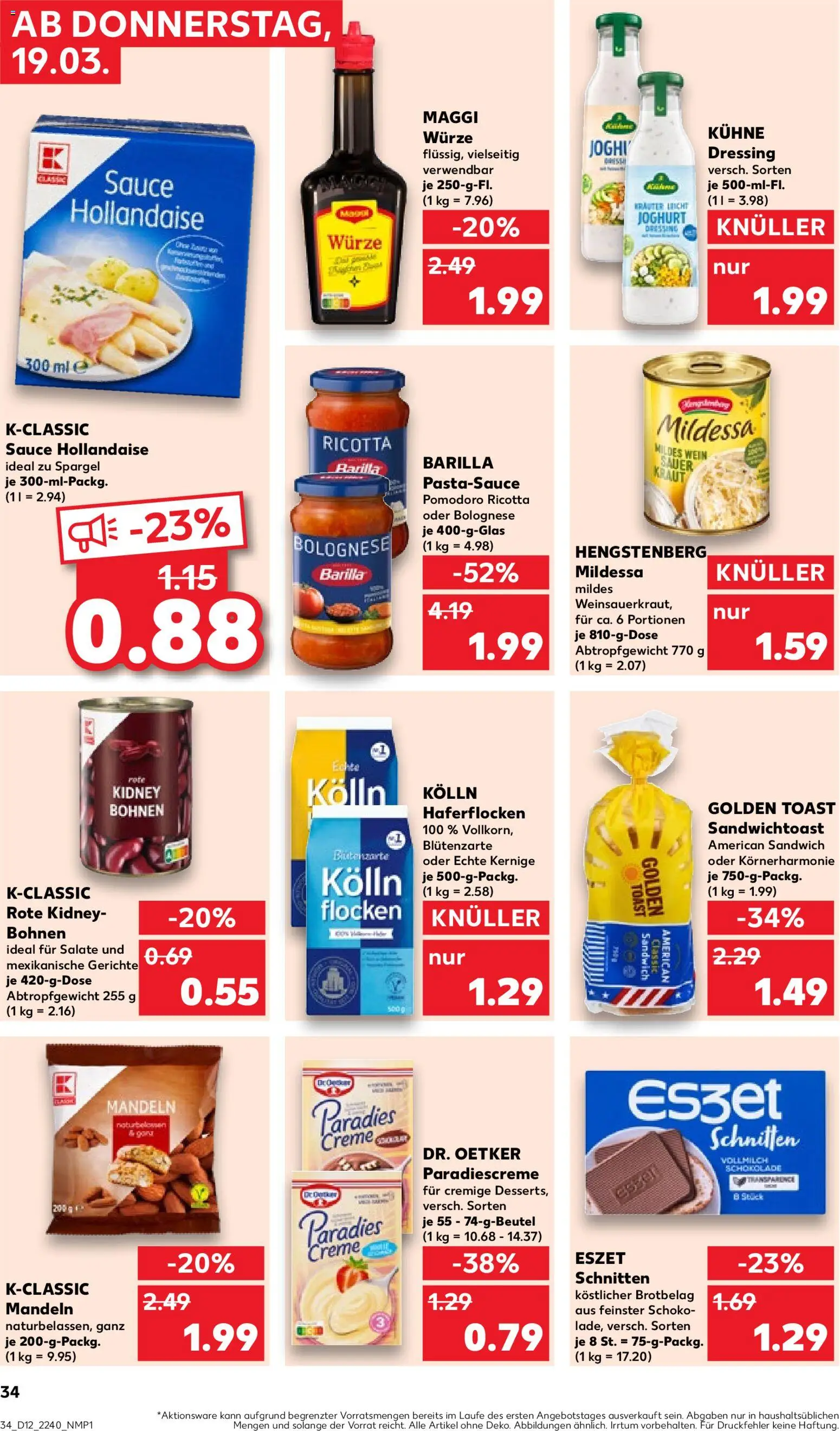 Kaufland Prospekt Speyer	 – gültig ab 19.03.2026 | Seite: 34 | Produkte: Kolln, Schokolade, Kraut, Wein