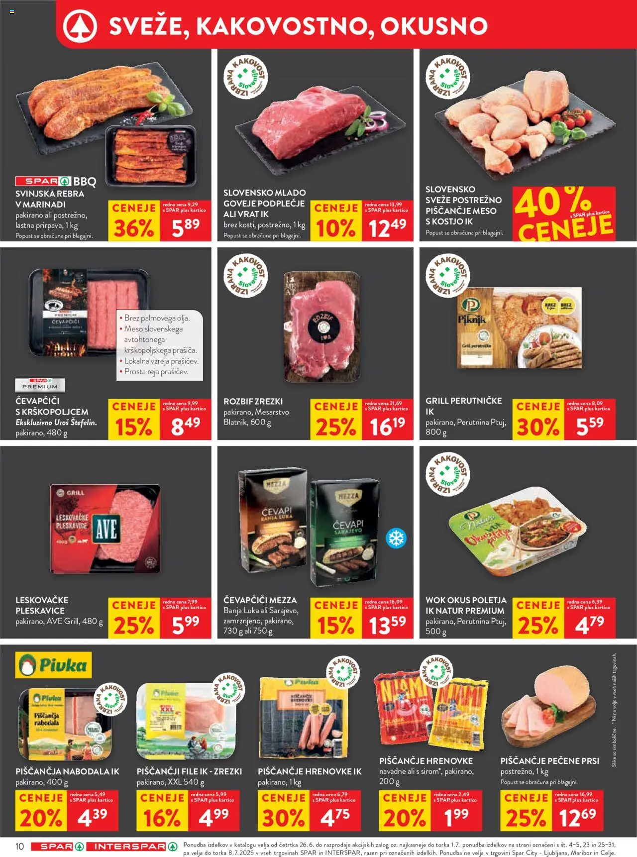 Spar katalog 26/25 │ velja od 26.06.2025 | Stran: 11 | Izdelki: Hrenovke, Čevapčiči, Pleskavice, Grill