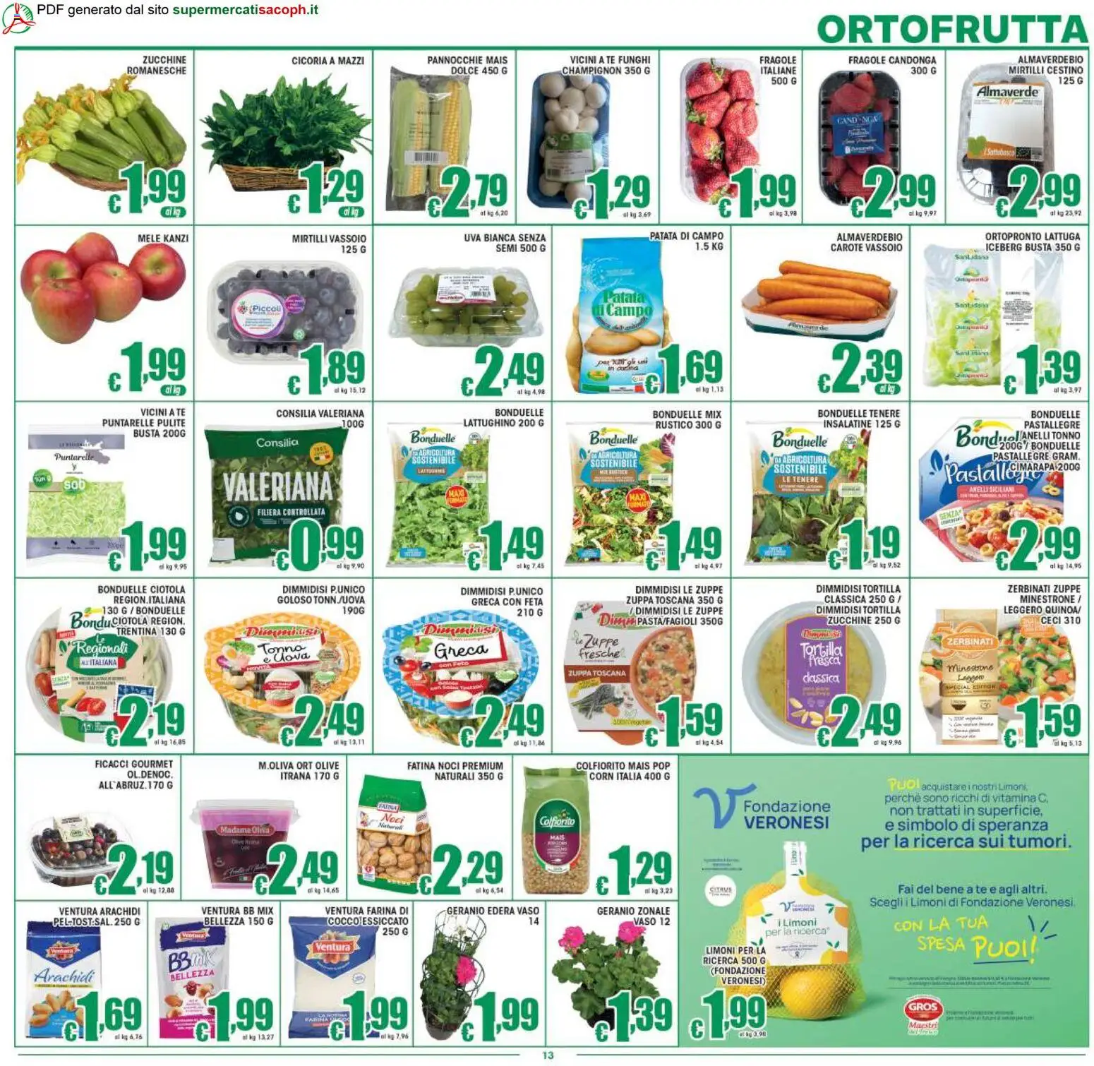 Volantino Sacoph del 17.04.2026 | Pagina: 13 | Prodotti: Ceci, Farina, Cocco, Vassoio