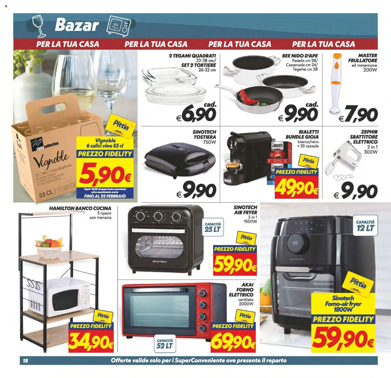Volantino SuperConveniente del 23.01.2026 | Pagina: 18 | Prodotti: Frullatore, Padella, Forno, Casseruola