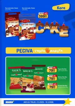 Aman katalog - pregled Aman kataloga - važi od 02.03.2026 | Strana: 23 | Proizvode: Višnja, Kroasan, Kore za tortu, Torta