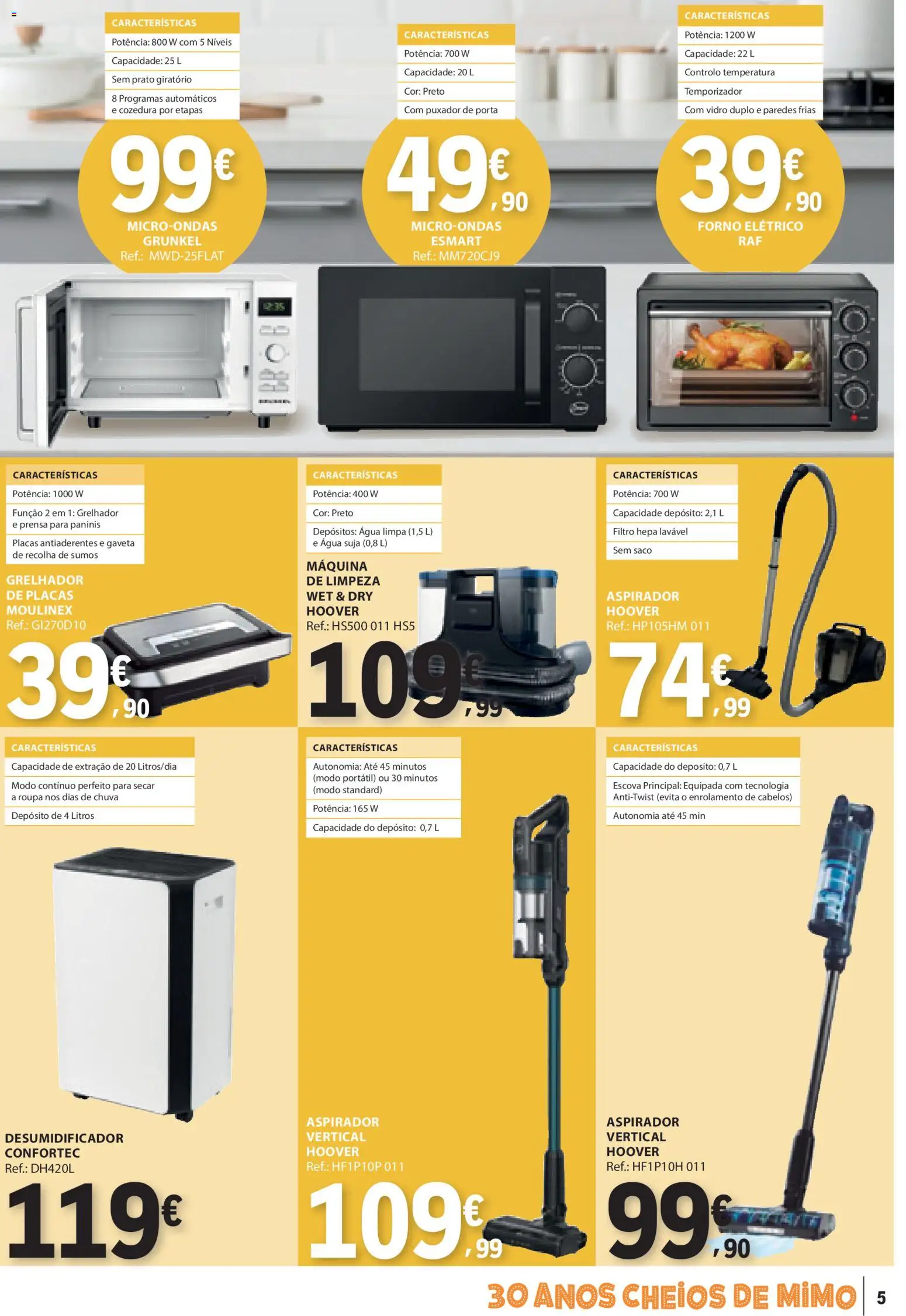 E.Leclerc Não Alimentar │ válido de 12.02.2026 | Página: 5 | Produtos: Porta, Forno elétrico, Aspirador, Microondas