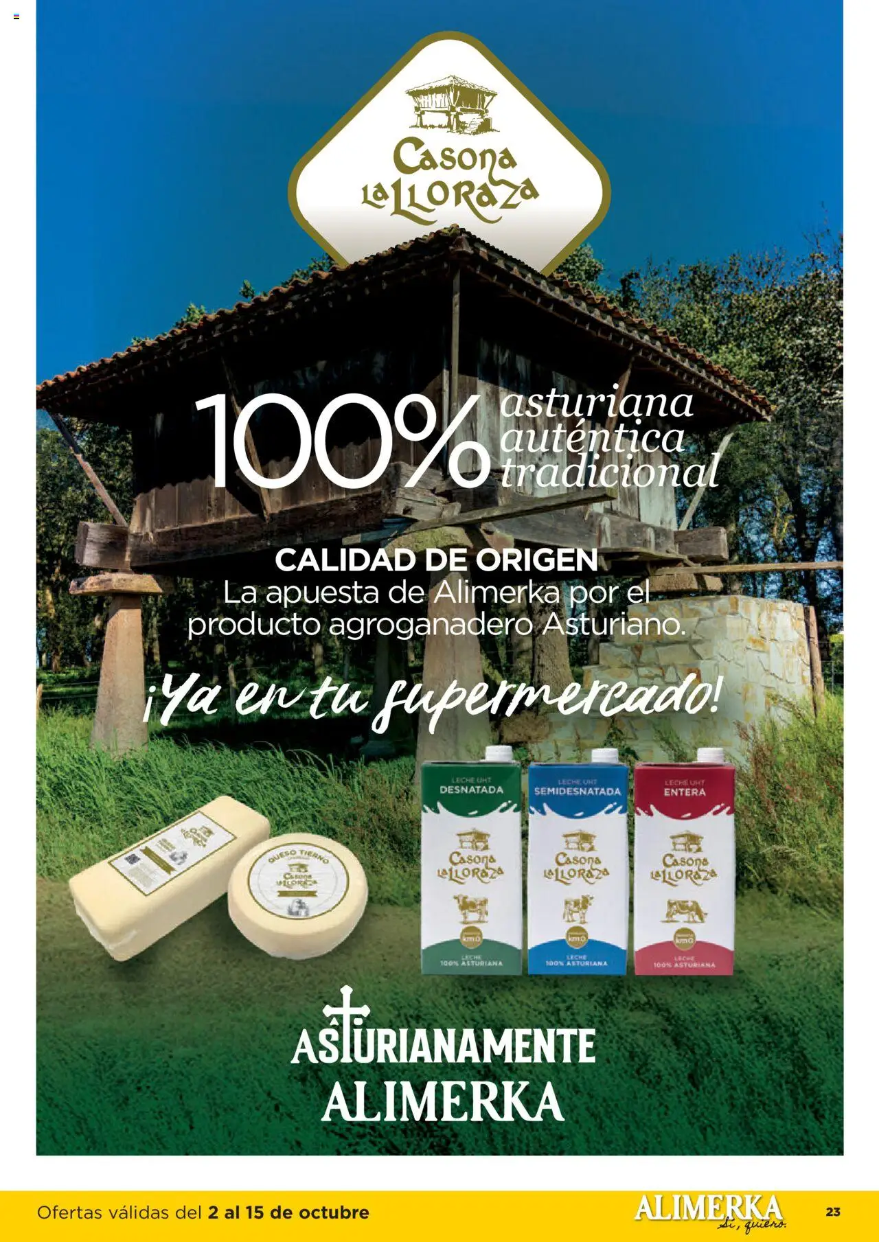 Alimerka folleto Asturias │ válido desde el 02.10.2025 | Página: 23 | Productos: Leche, Queso