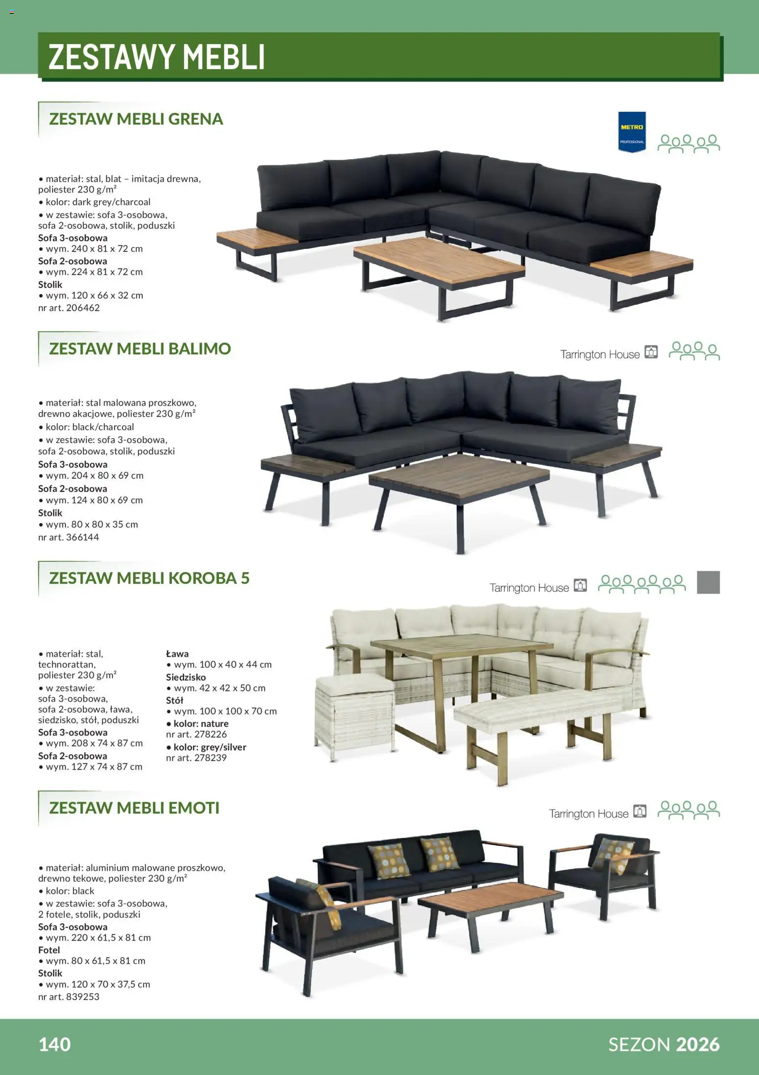 Makro Gazetka - Profesjonalna Gastronomia od 01.02.2026 | Strona: 140 | Produkty: Sofa, Fotel, Stół