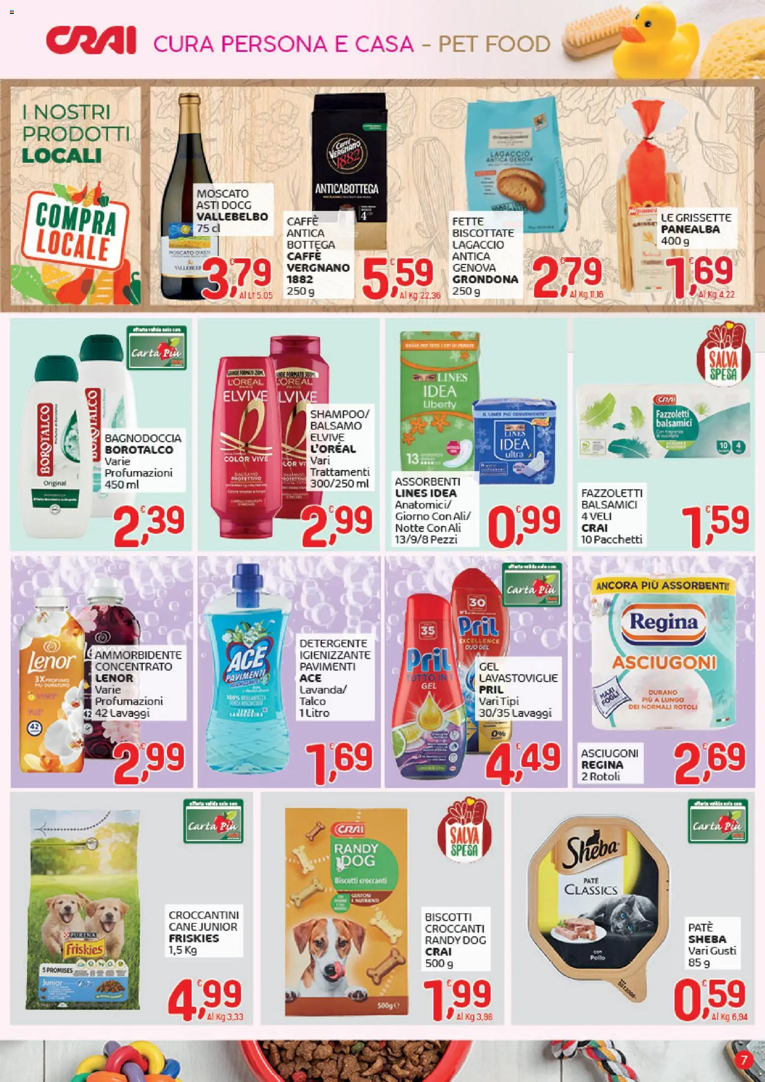 Volantino CRAI del 04.12.2025 | Pagina: 7 | Prodotti: Ammorbidente, Biscotti, Talco, Lavastoviglie