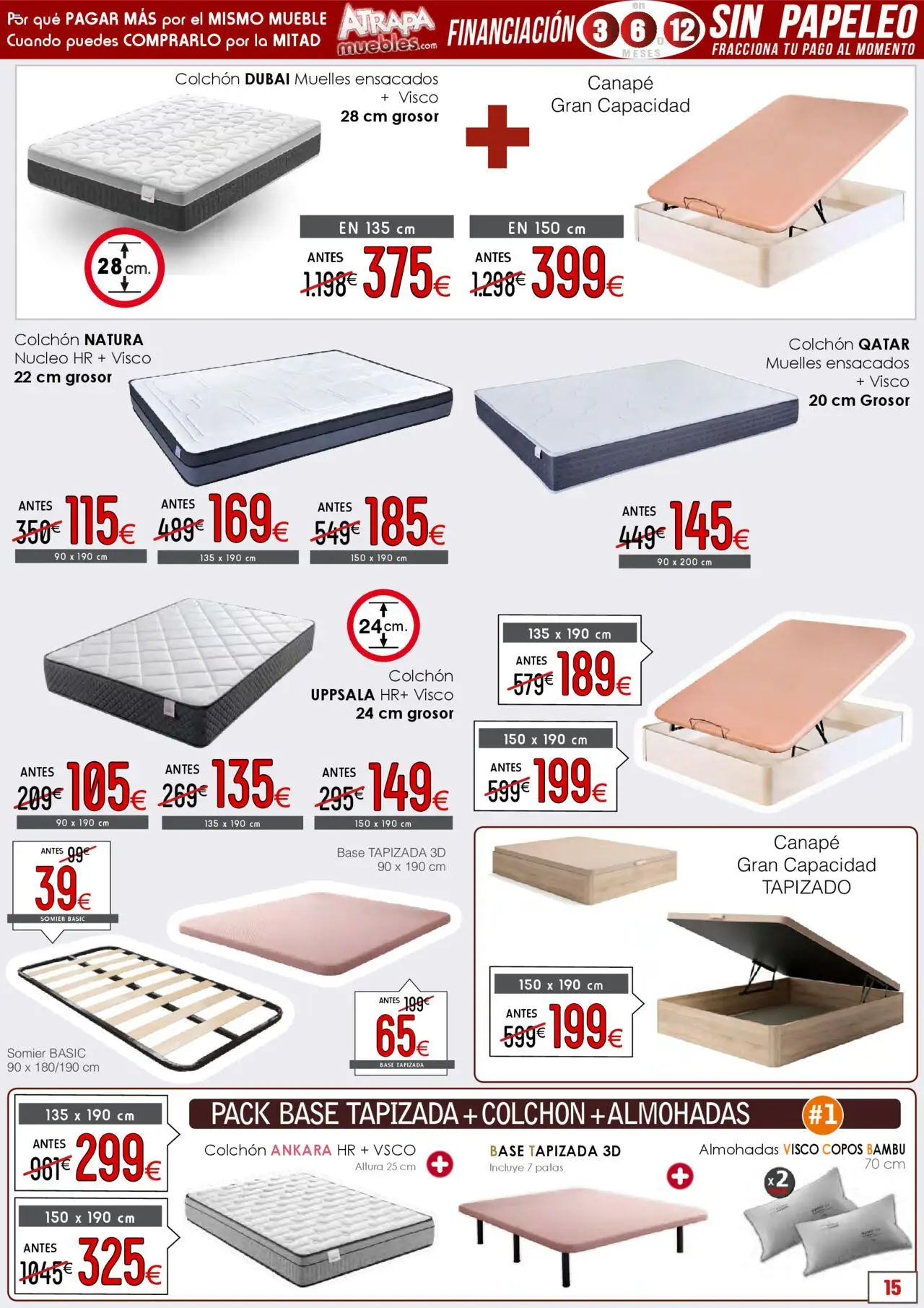 Atrapa Muebles folleto │ válido desde el 01.10.2025 | Página: 15 | Productos: Somier, Copos, Colchon