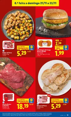 Pré-visualização Hambúrguer de Frango Bacon e Queijo, Pack 2x120 g, 1 kg = 9.34; 1 kg c/ LP = 8.30 válido de 17.11.2025 | Página: 31