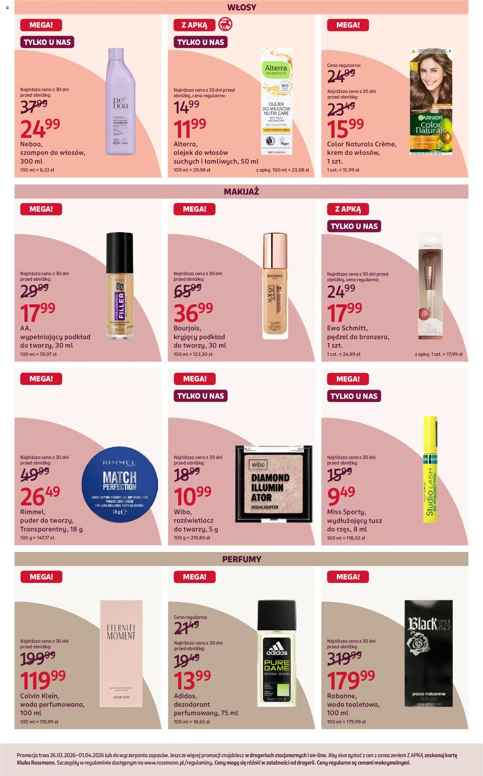 Rossmann gazetka od 26.03.2026 | Strona: 4 | Produkty: Perfumy, Rozświetlacz, Krem, Dezodorant
