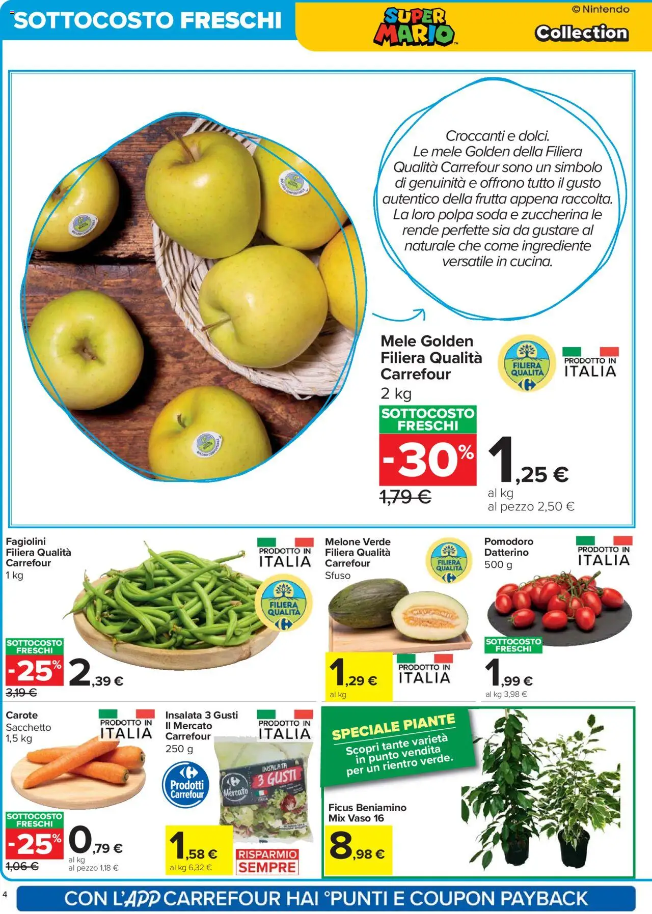 Volantino Carrefour del 15.09.2025 | Pagina: 4 | Prodotti: Insalata, Pomodoro, Carote, Vaso